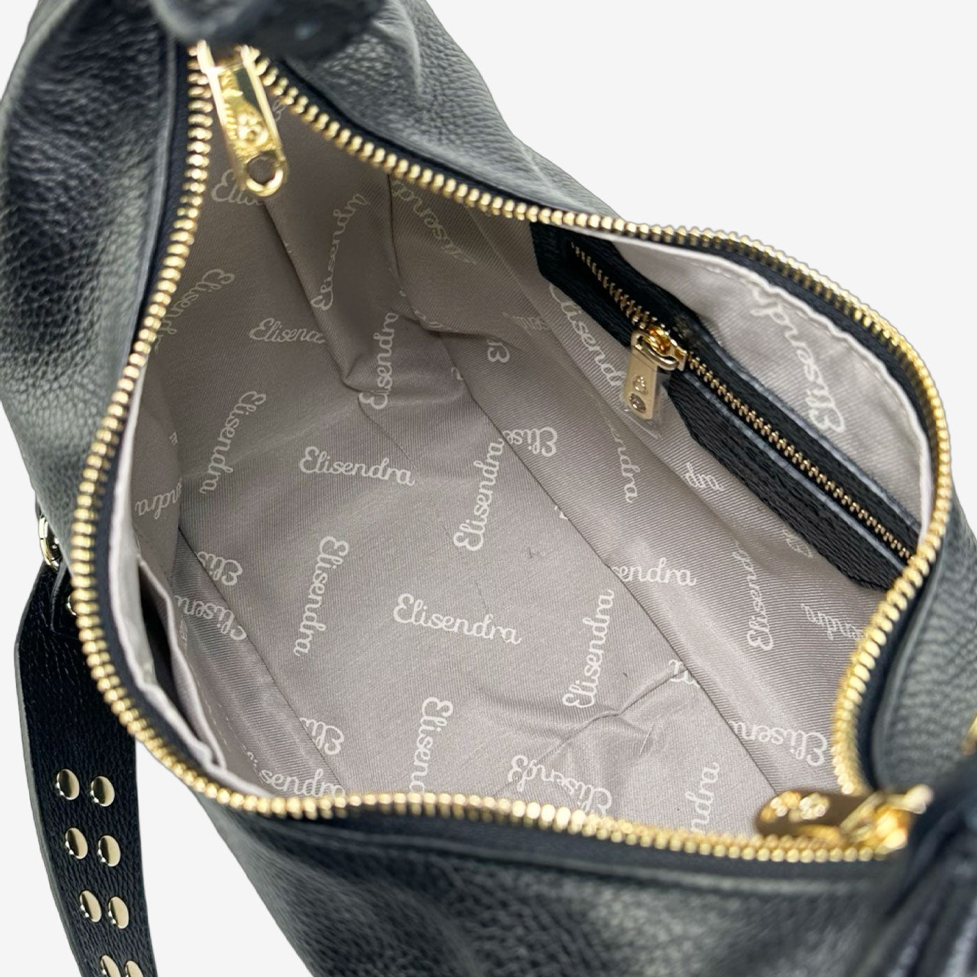 Saray Mia Shoulder Bag Black Hammered Leather Gold SHIPPING FROM 06/12