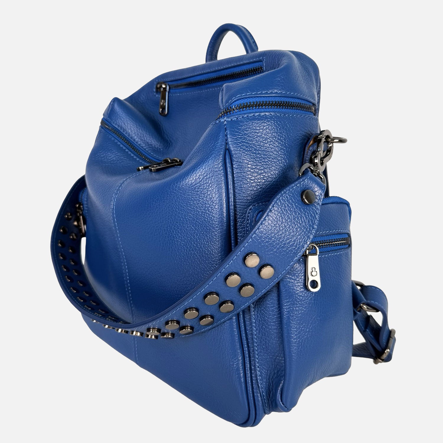 Zaino Saray Pelle Martellata Blu Cobalto Dark