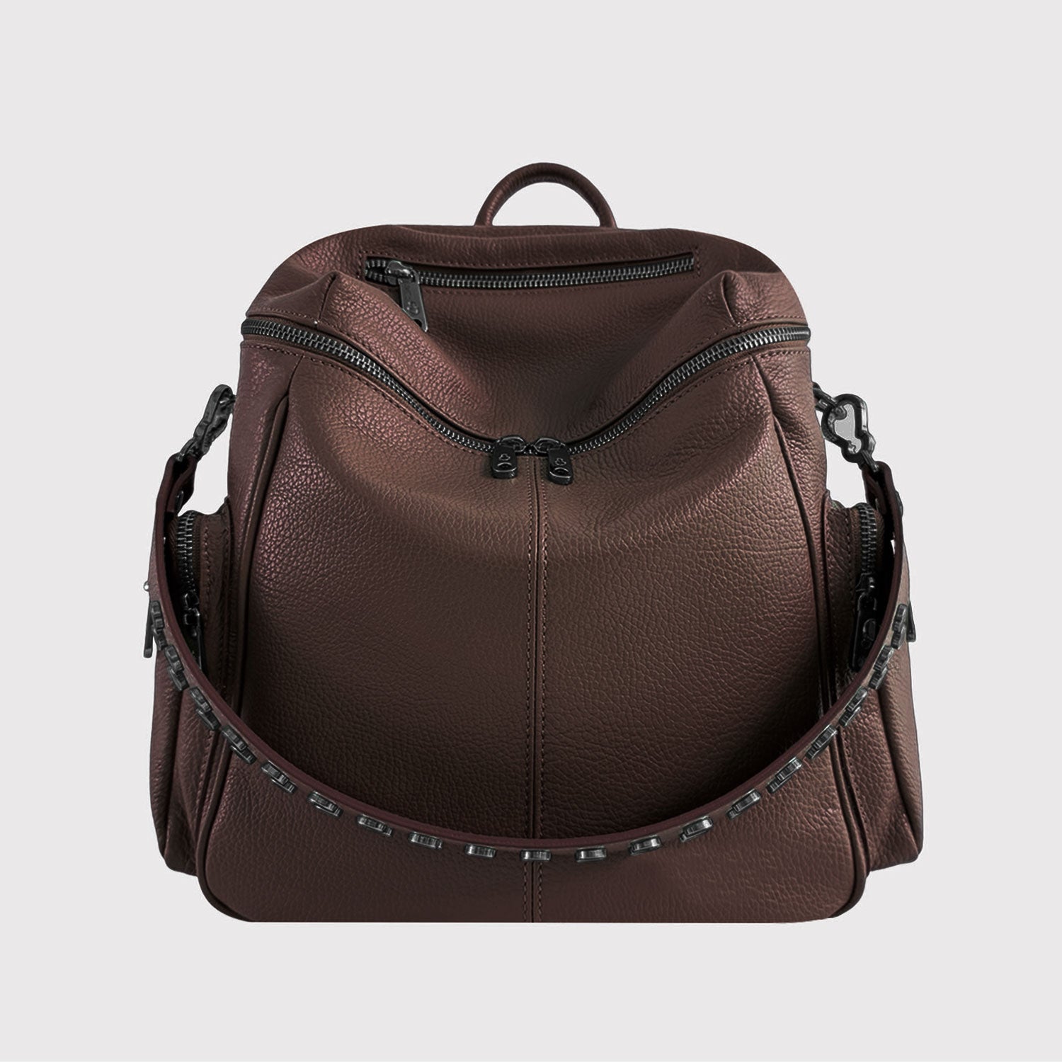 Zaino Saray Cioccolato Pelle Martellata Dark