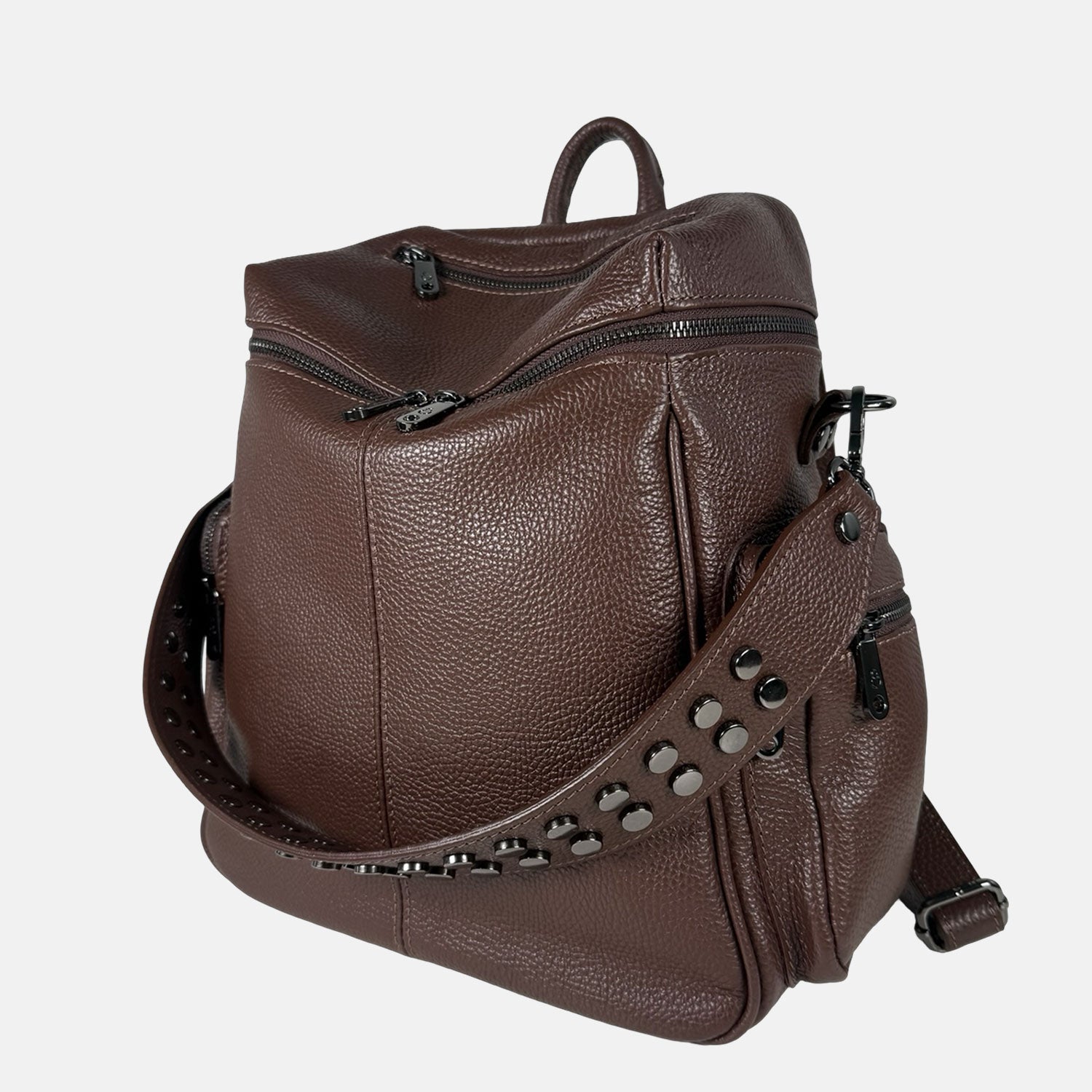 Zaino Saray Cioccolato Pelle Martellata Dark