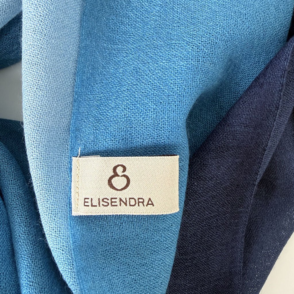 Foulard Sfumato Blu Cobalto Puro Cashmere - Elisendra®