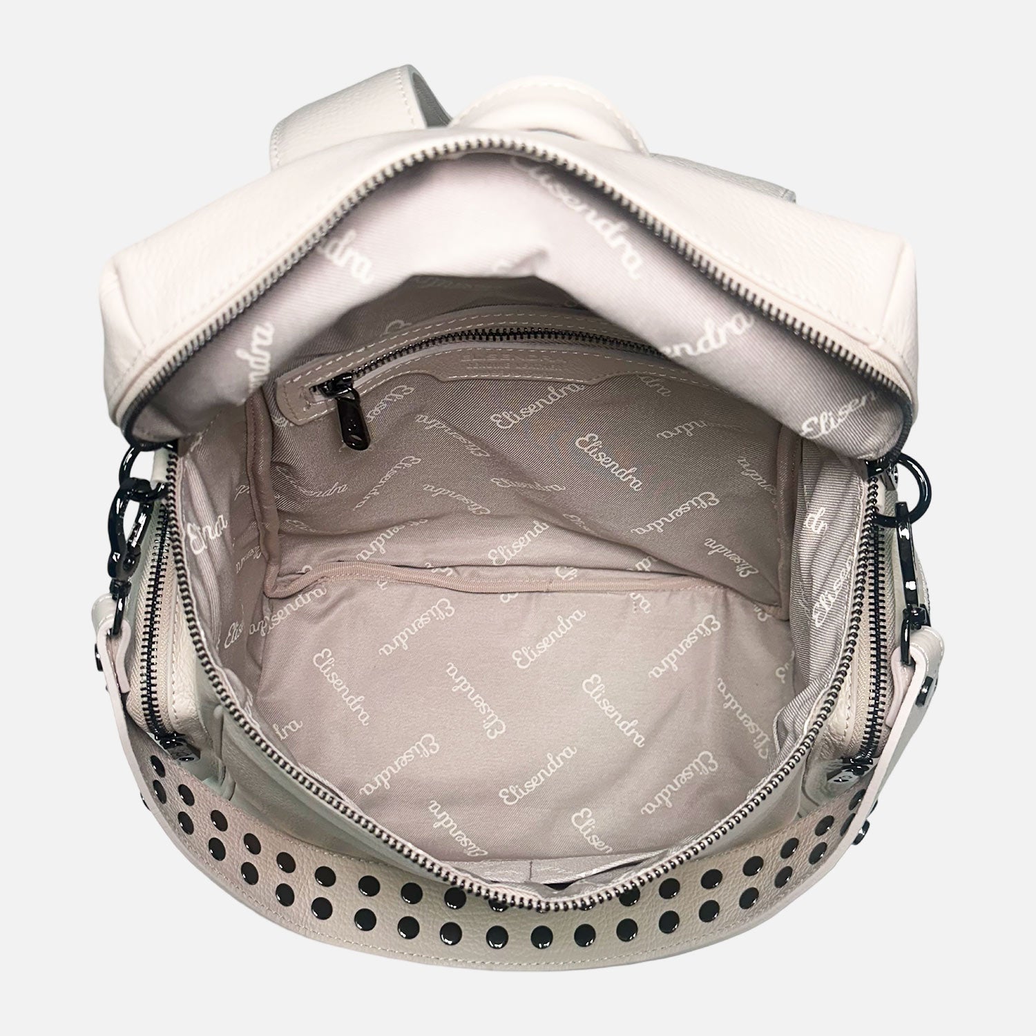 Saray Butter Dark Hammered Lettering Backpack