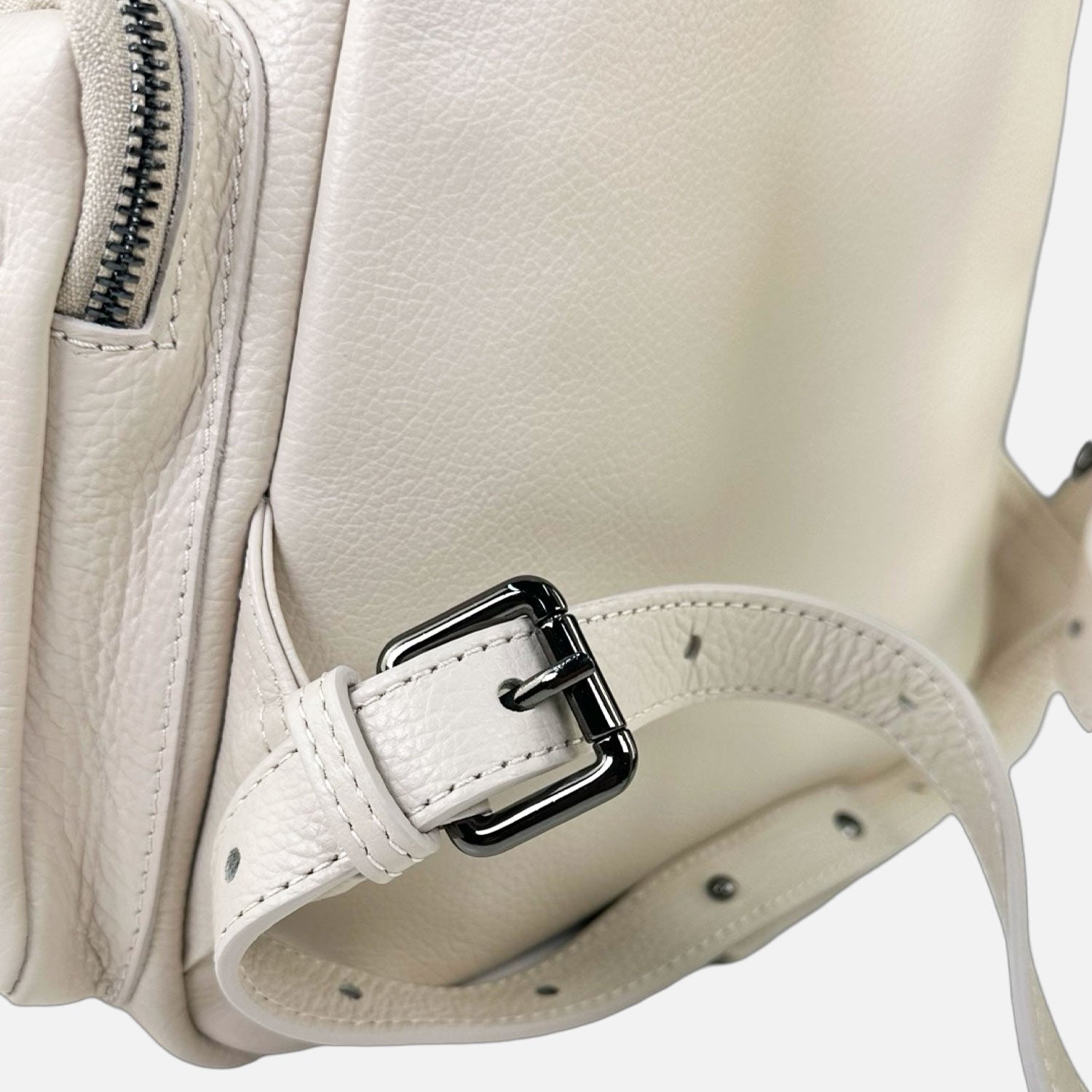 Saray Butter Dark Hammered Lettering Backpack