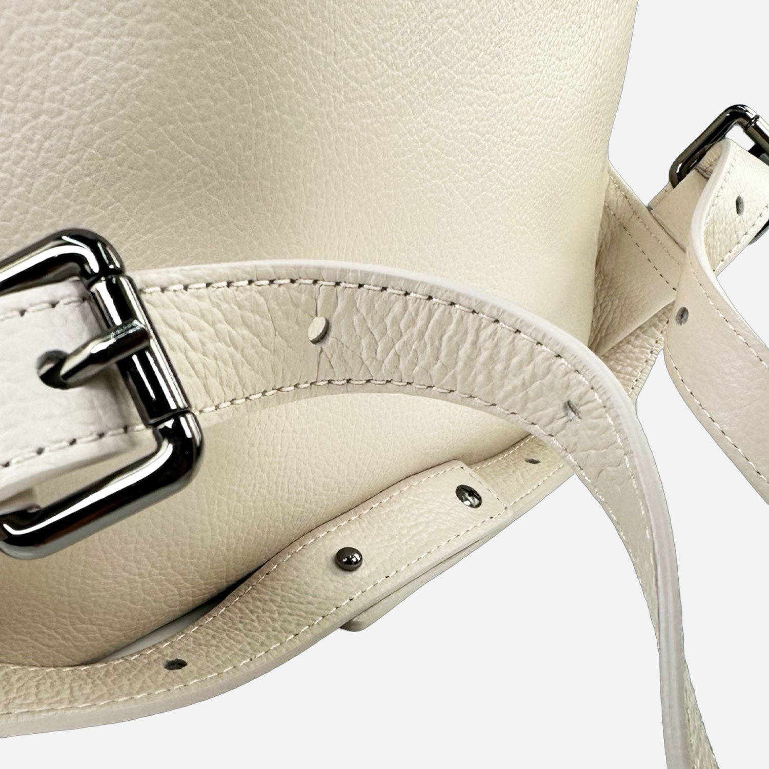 Saray Butter Dark Hammered Lettering Backpack