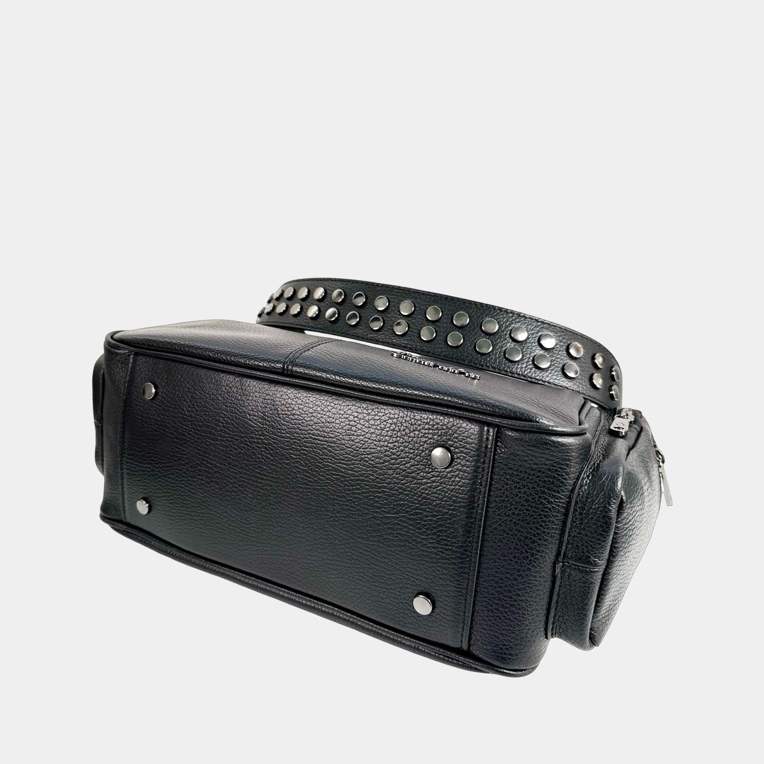 Borsa a spalla Saray Mia Nera Pelle Martellata Dark