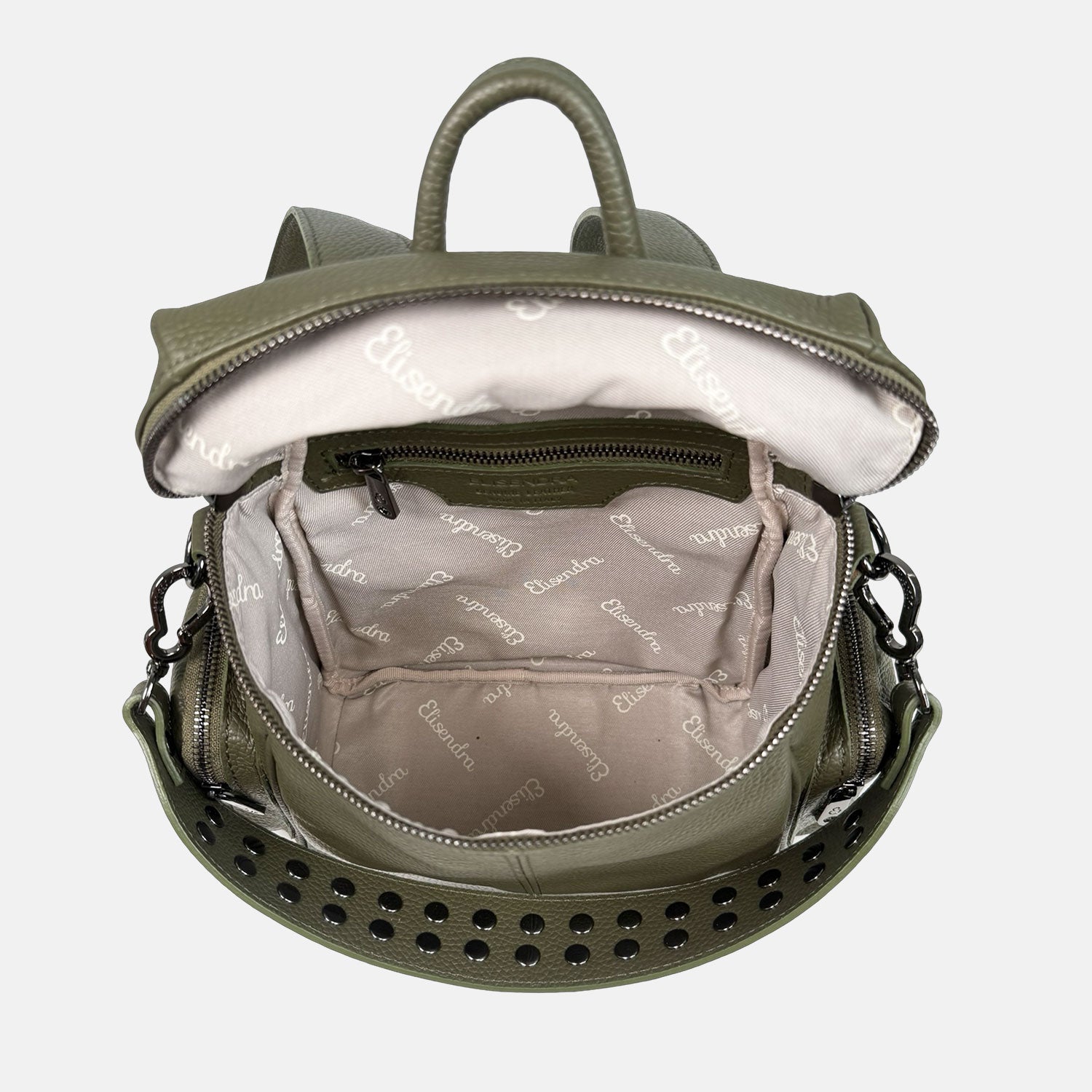 Zaino Saray Midi Bosco Pelle Martellata Dark