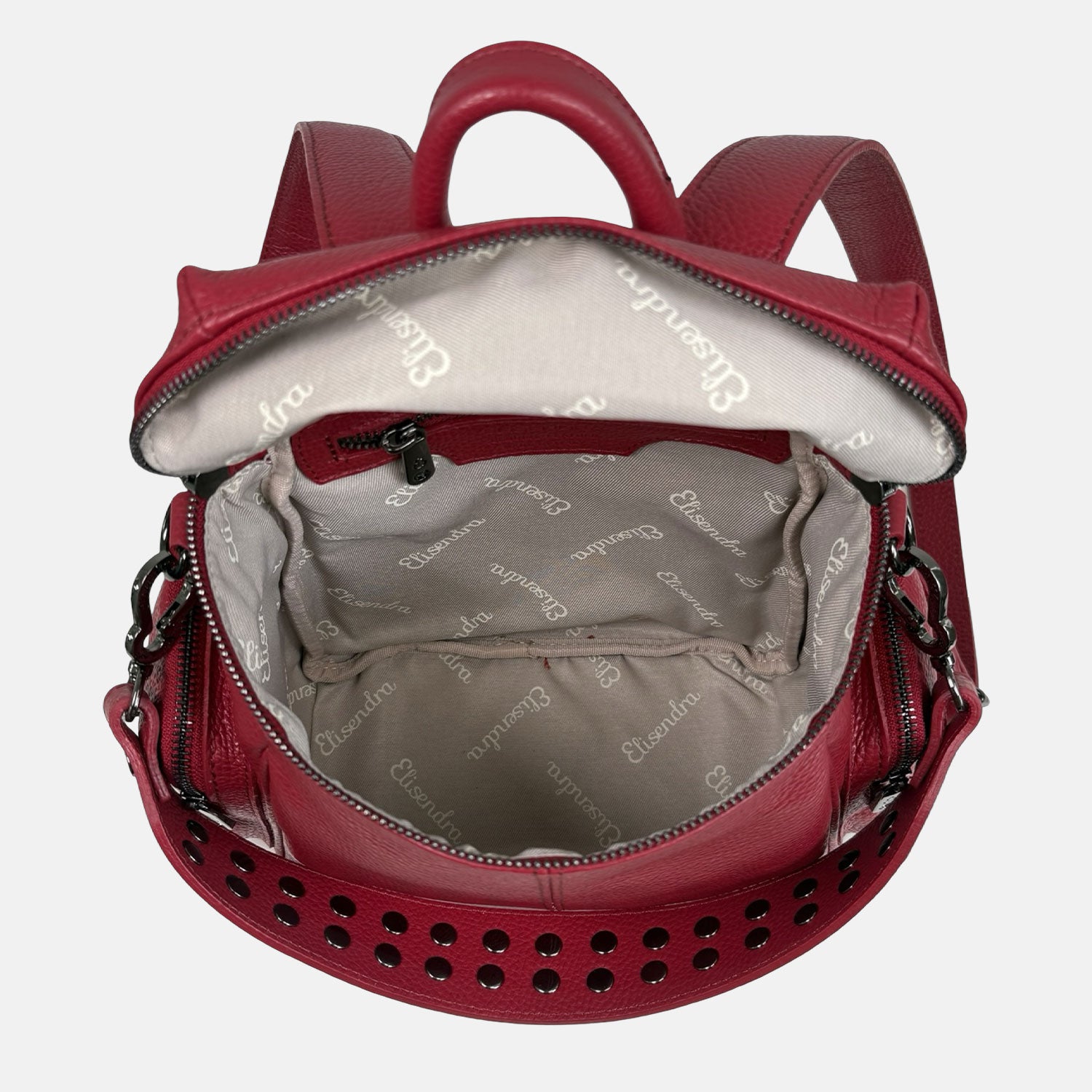 Zaino Saray Midi Ciliegia Pelle Martellata Dark