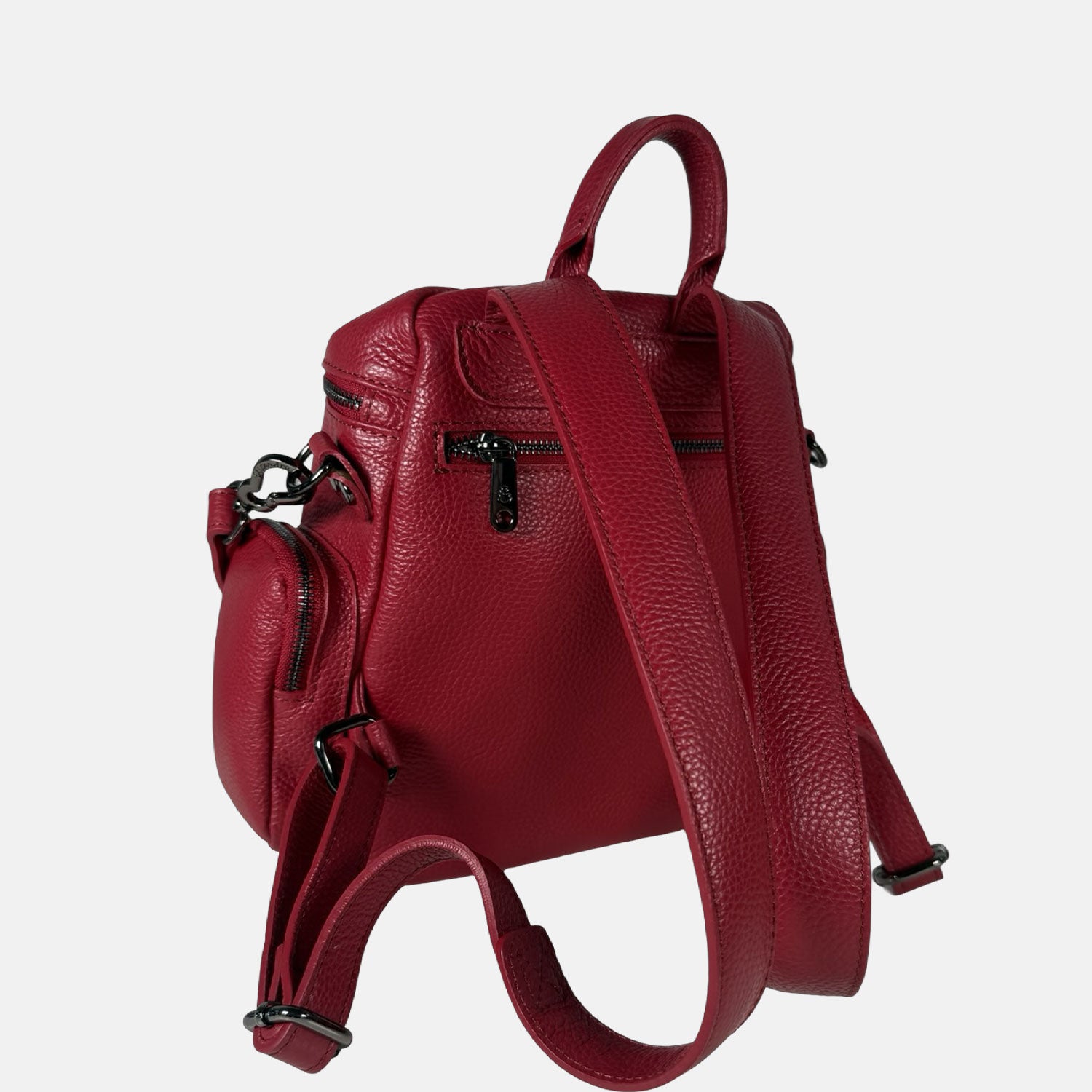 Zaino Saray Midi Ciliegia Pelle Martellata Dark
