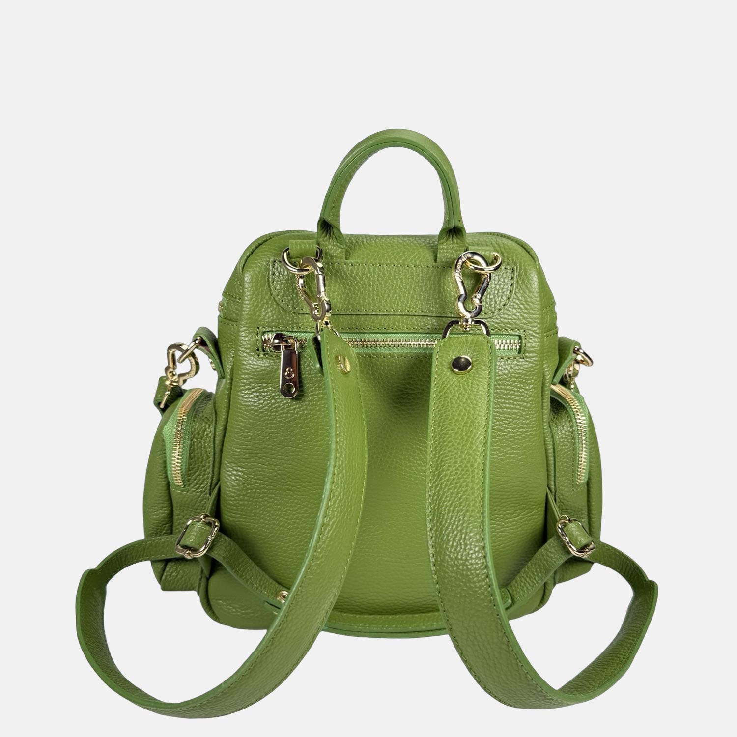 Saray Midi Pistacchio Pelle Martellata Oro