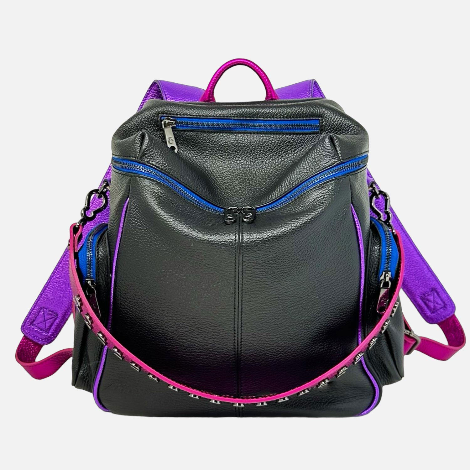 Zaino Saray Nero Multicolor Fucsia