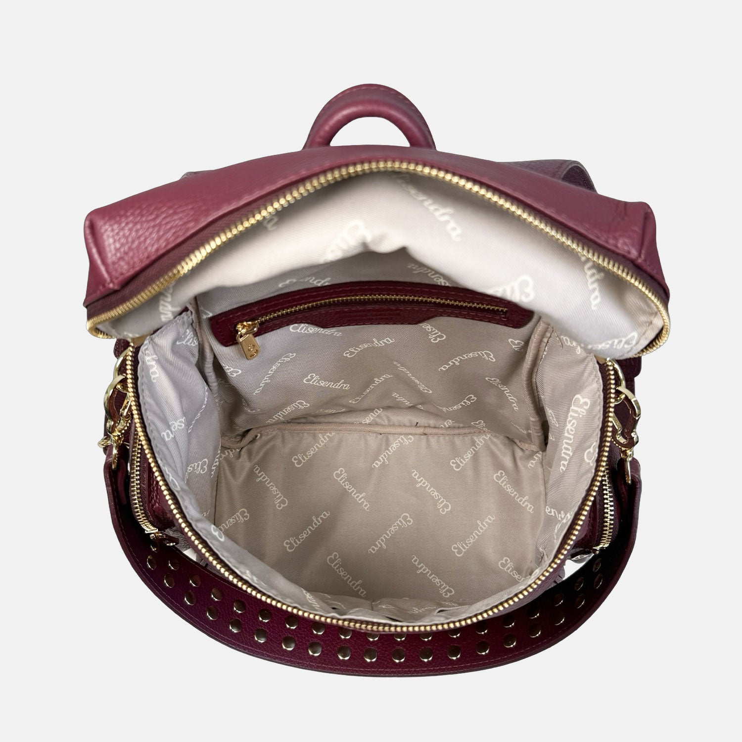 Zaino Saray Vinaccia Pelle Martellata Oro
