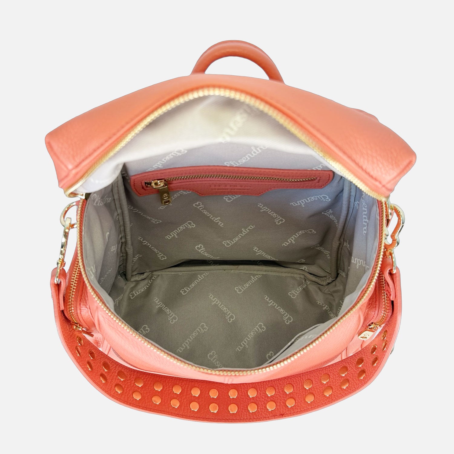 Zaino Saray Pelle Martellata Rosa Pesca Oro