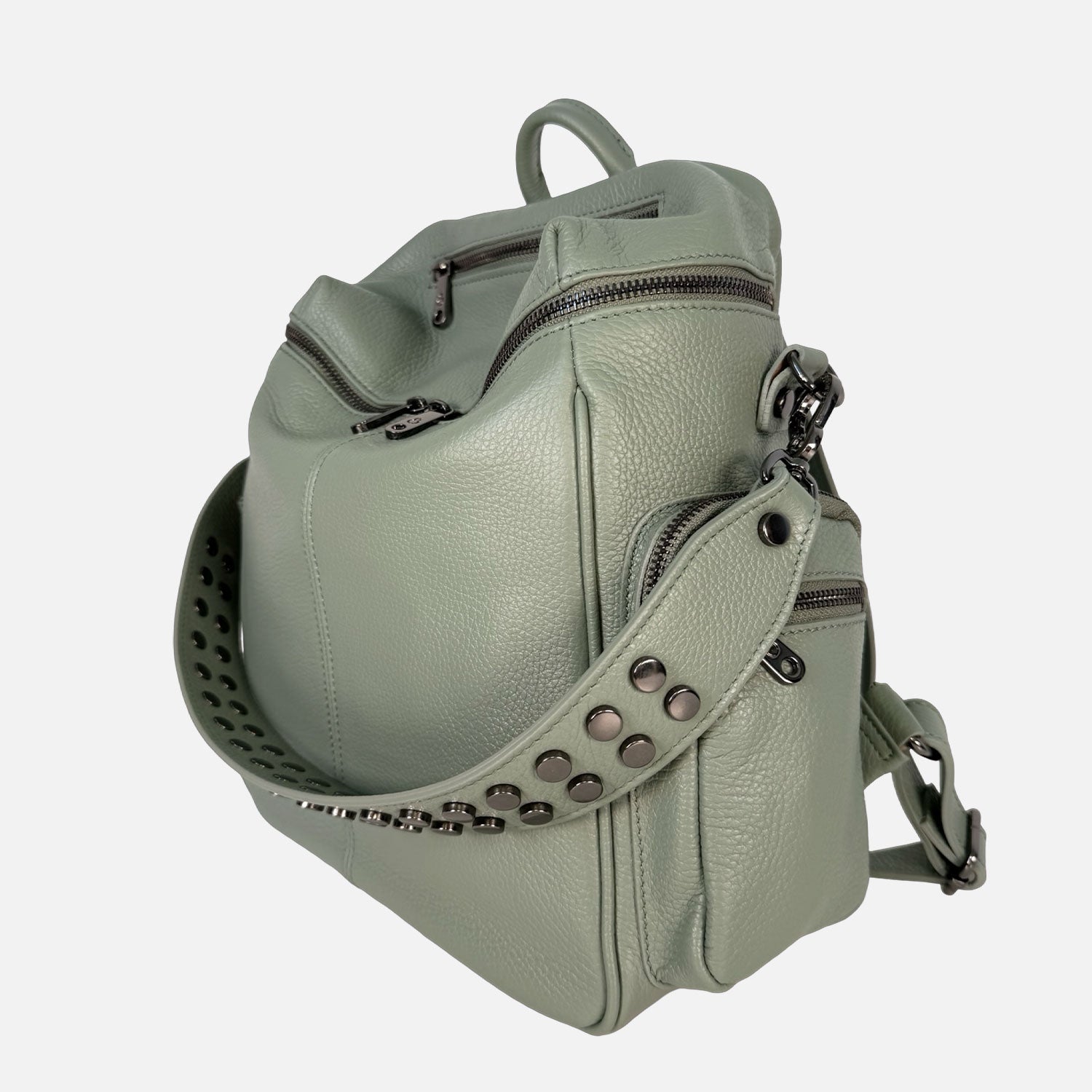 Zaino Saray Pelle Martellata Salvia Dark