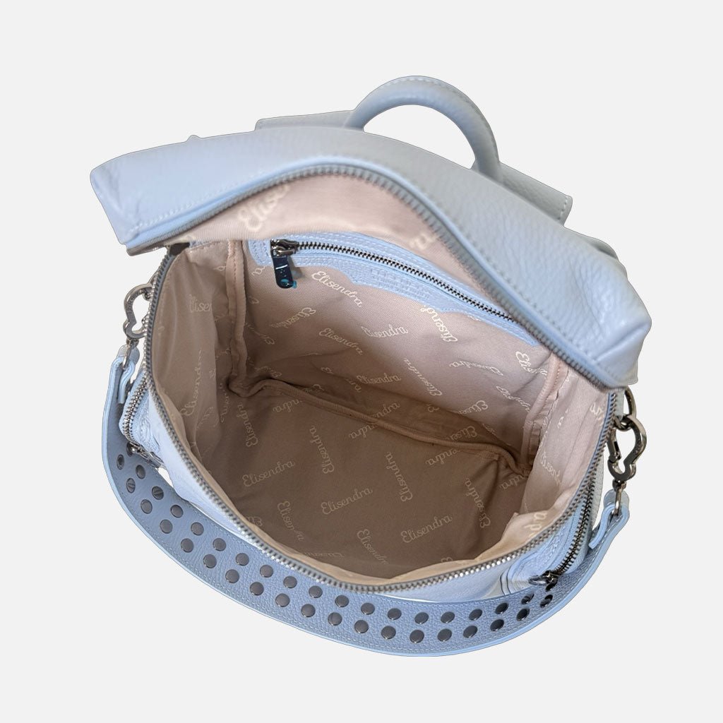 Zaino Saray Sky Pelle Martellata Dark - Elisendra®