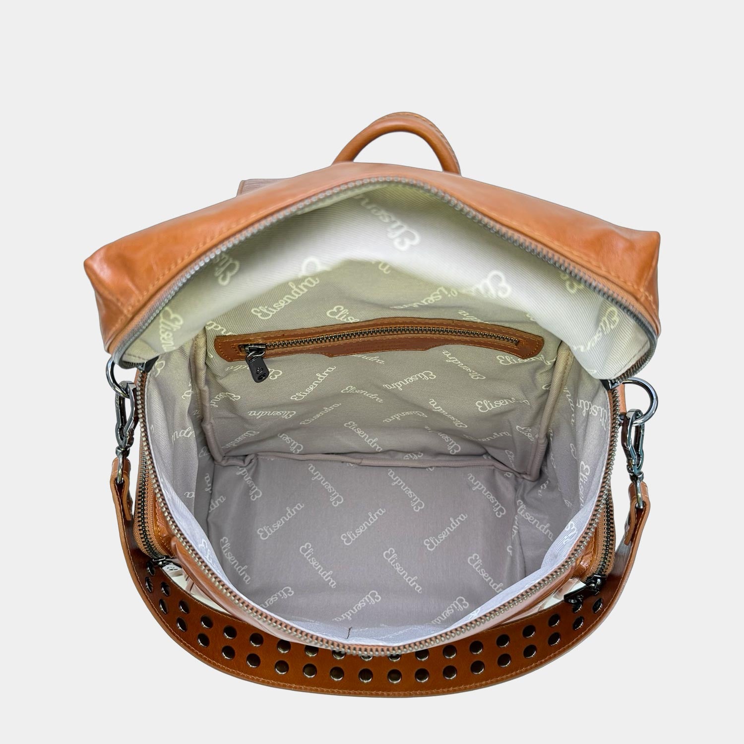 Zaino Saray Miele Pelle Liscia Dark