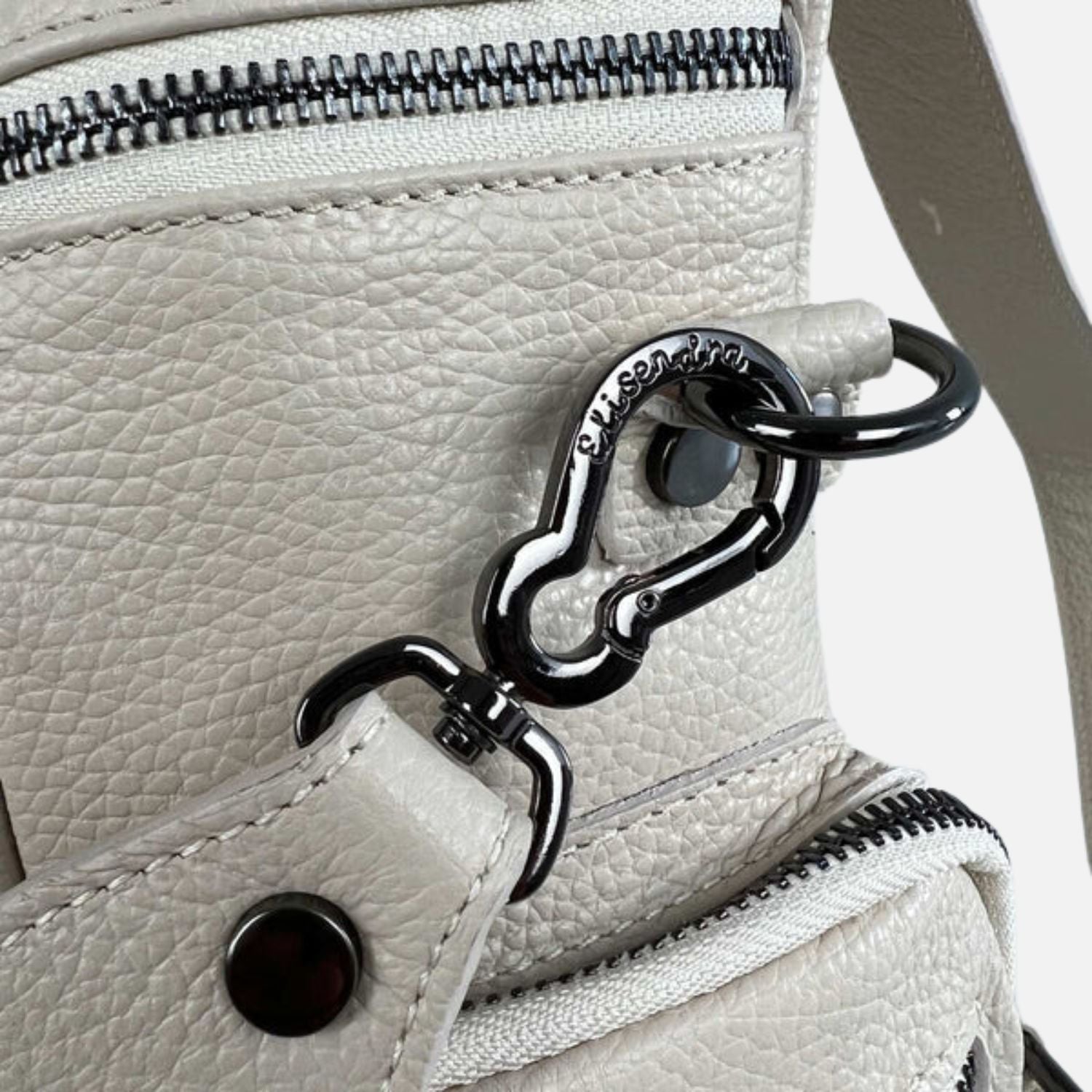 Saray Butter Dark Hammered Lettering Backpack