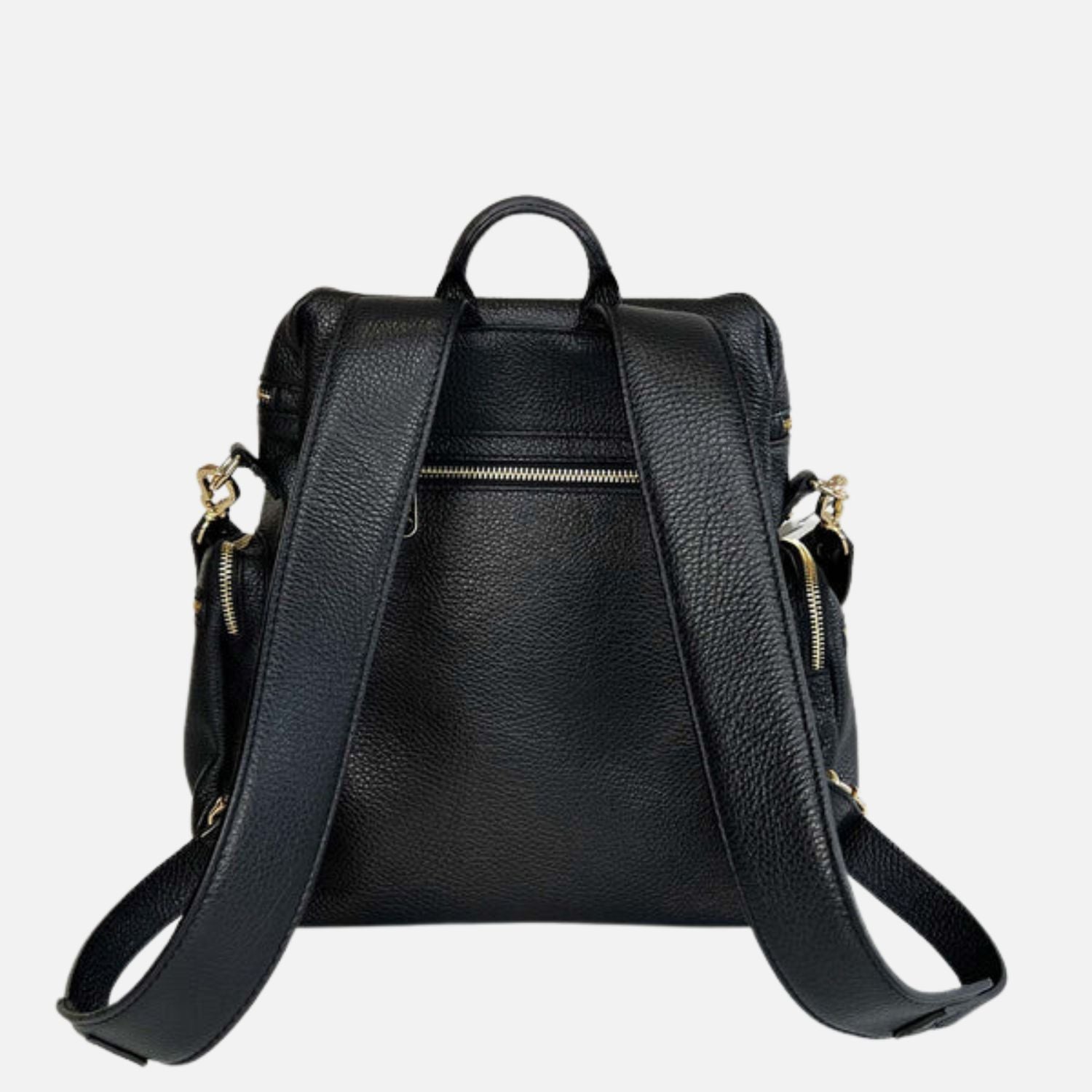 Saray Black – Backpack – Hammered Leather – Gold Edition