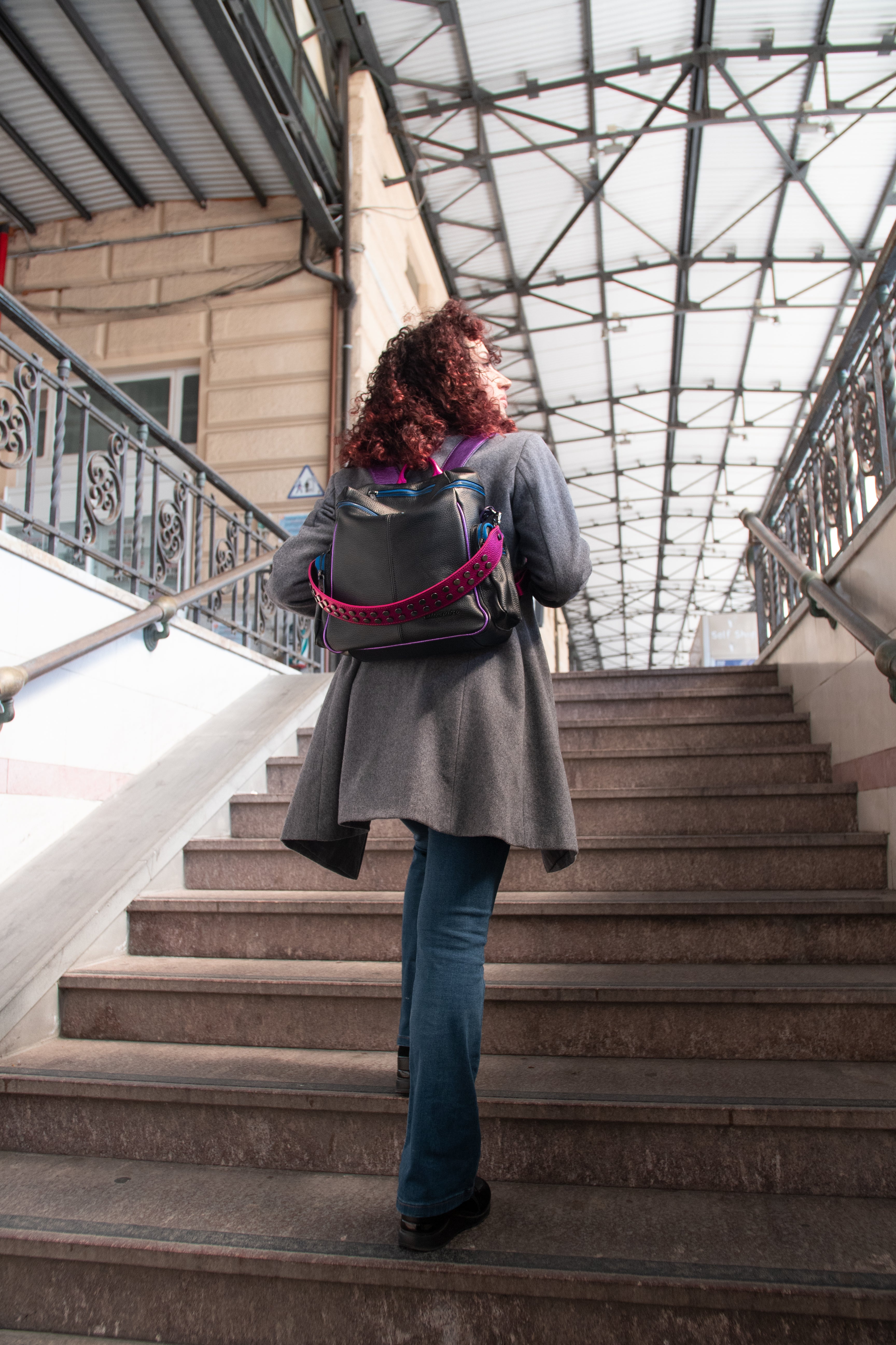 Zaino Saray Nero Multicolor Fucsia SPEDIZIONE DAL 30 APRILE