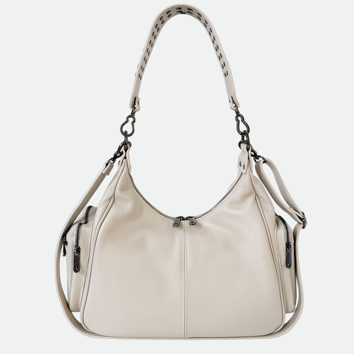 Borsa a spalla Saray Mia Burro Pelle Martellata Dark