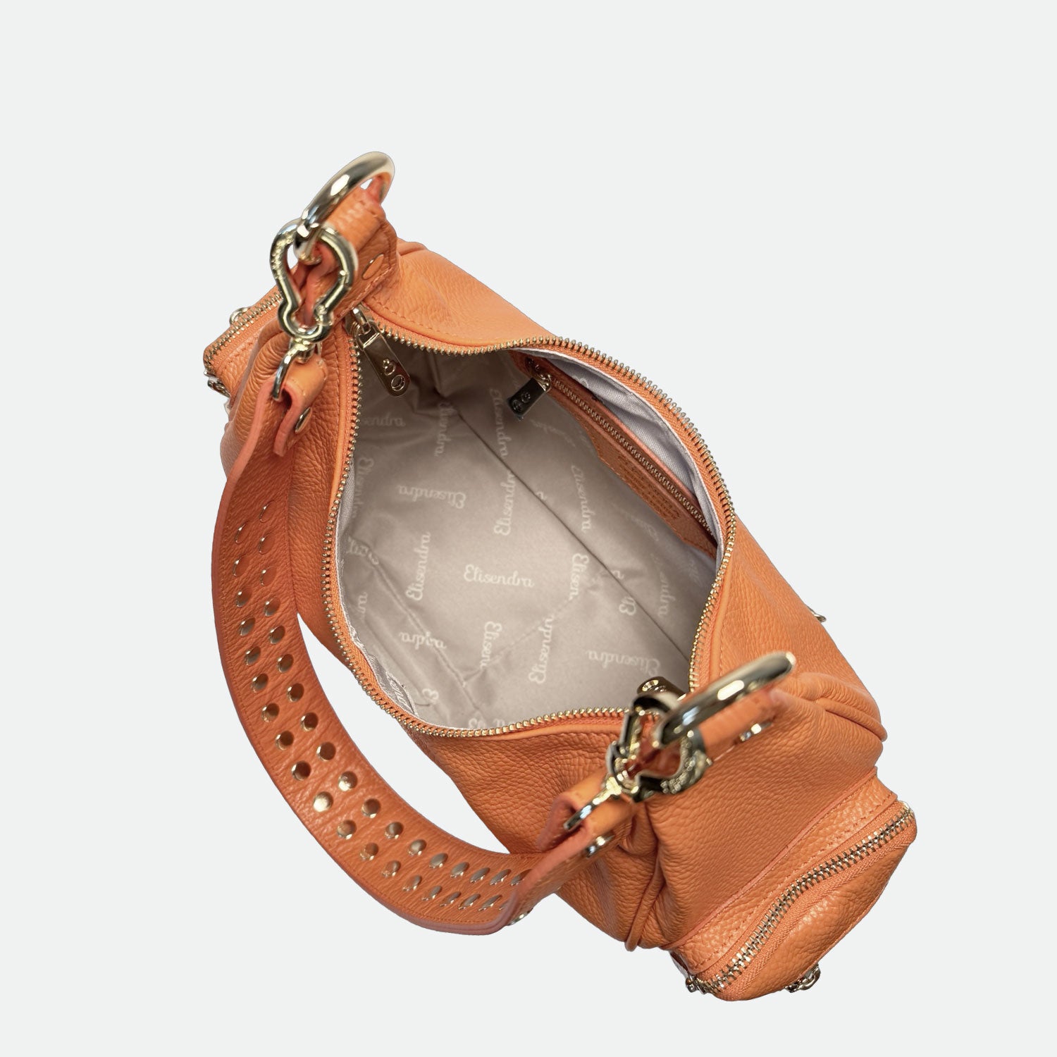 Borsa a spalla Saray Mia Orange Pelle Martellata Oro