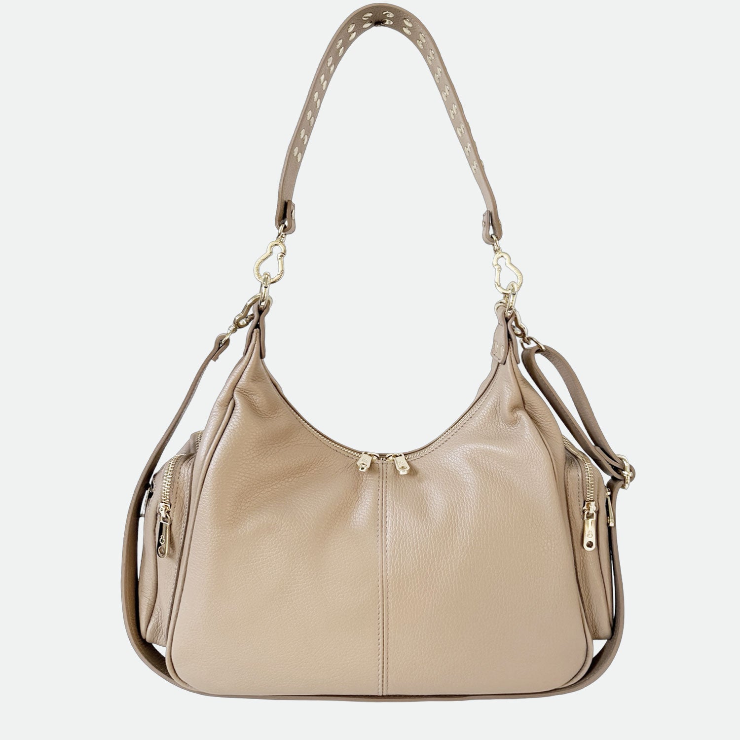 Borsa a spalla Saray Mia Savana Pelle Martellata Oro