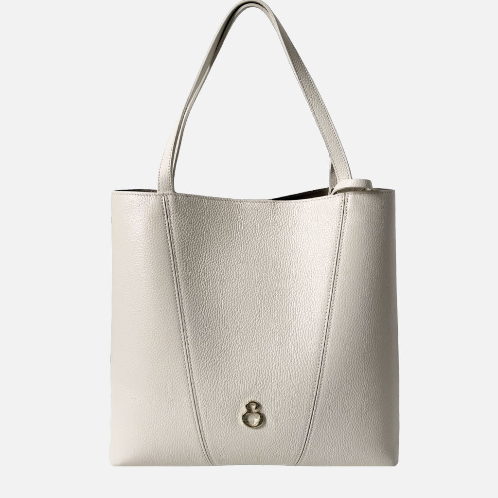Borsa a Sacca Élodie Avorio Pelle Martellata Oro - Elisendra®