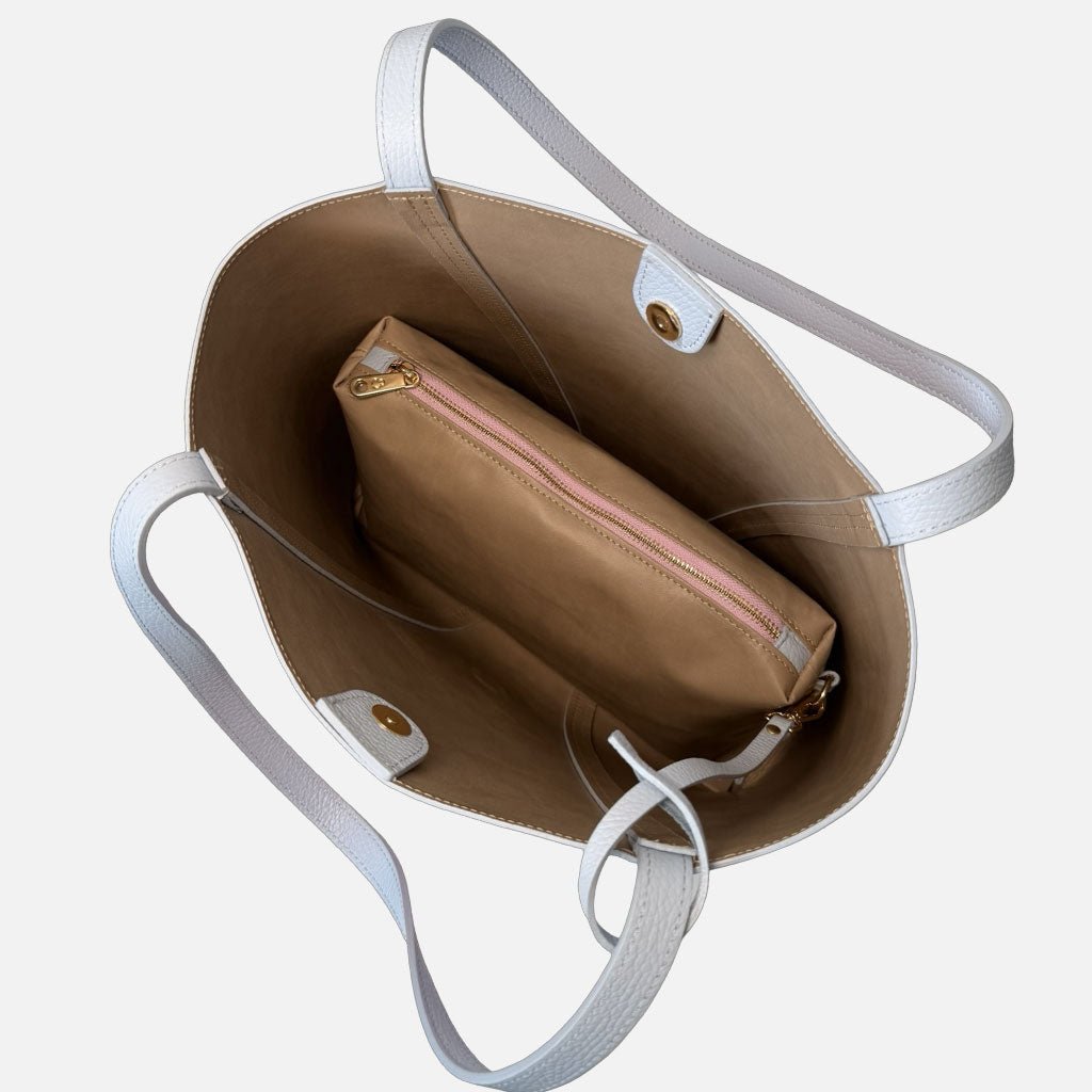 Borsa a Sacca Élodie Macaron Pelle Martellata Dark - Elisendra®