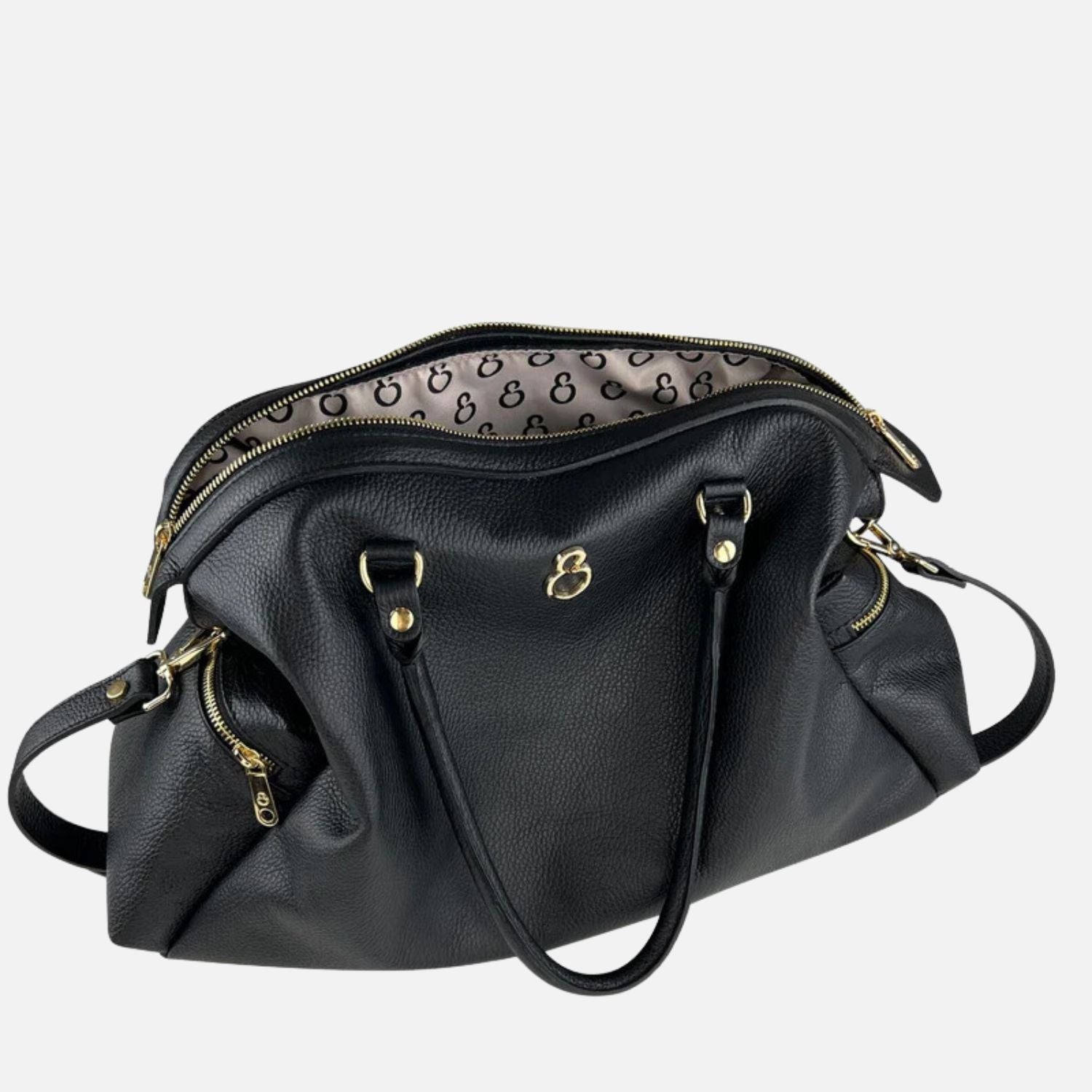 Shopper Stella Black Hammered Leather Gold