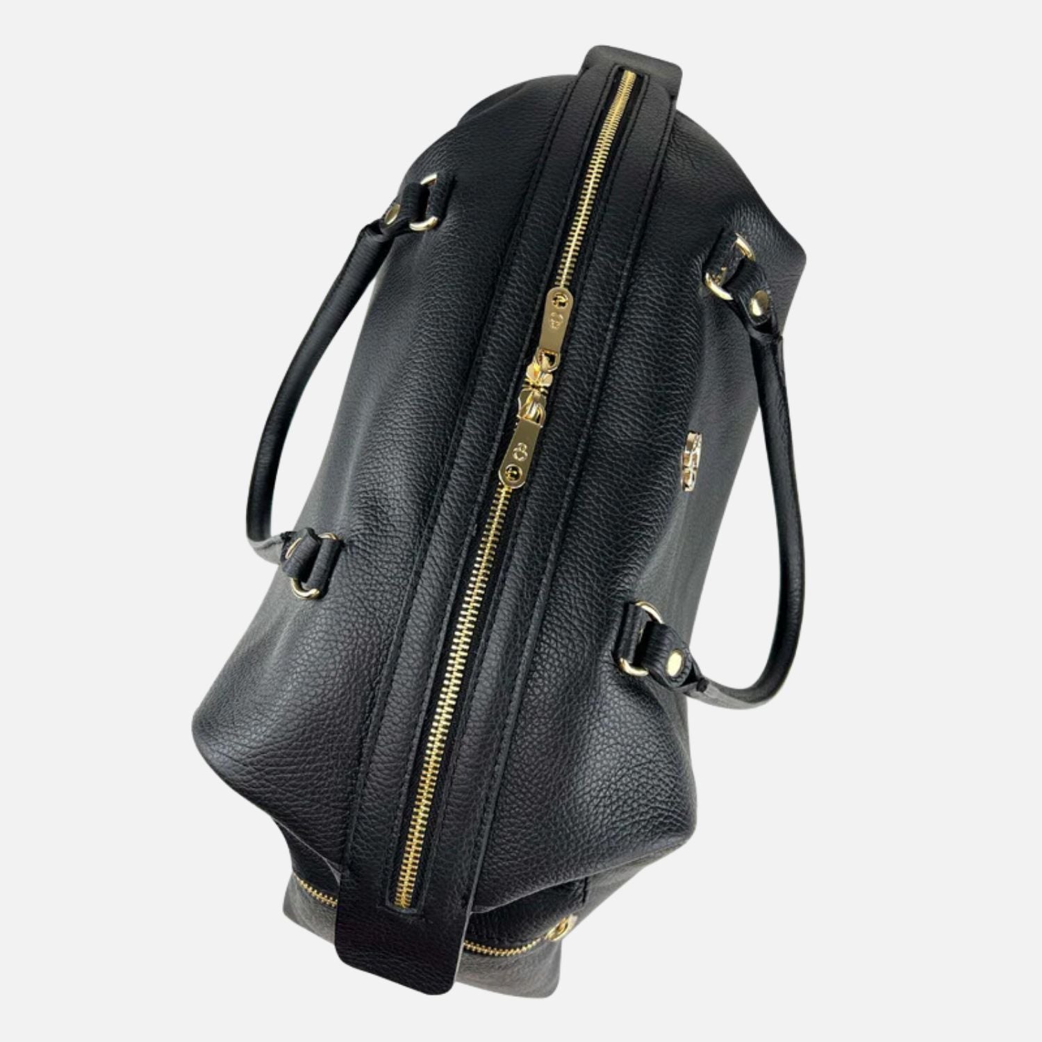Shopper Stella Black Hammered Leather Gold