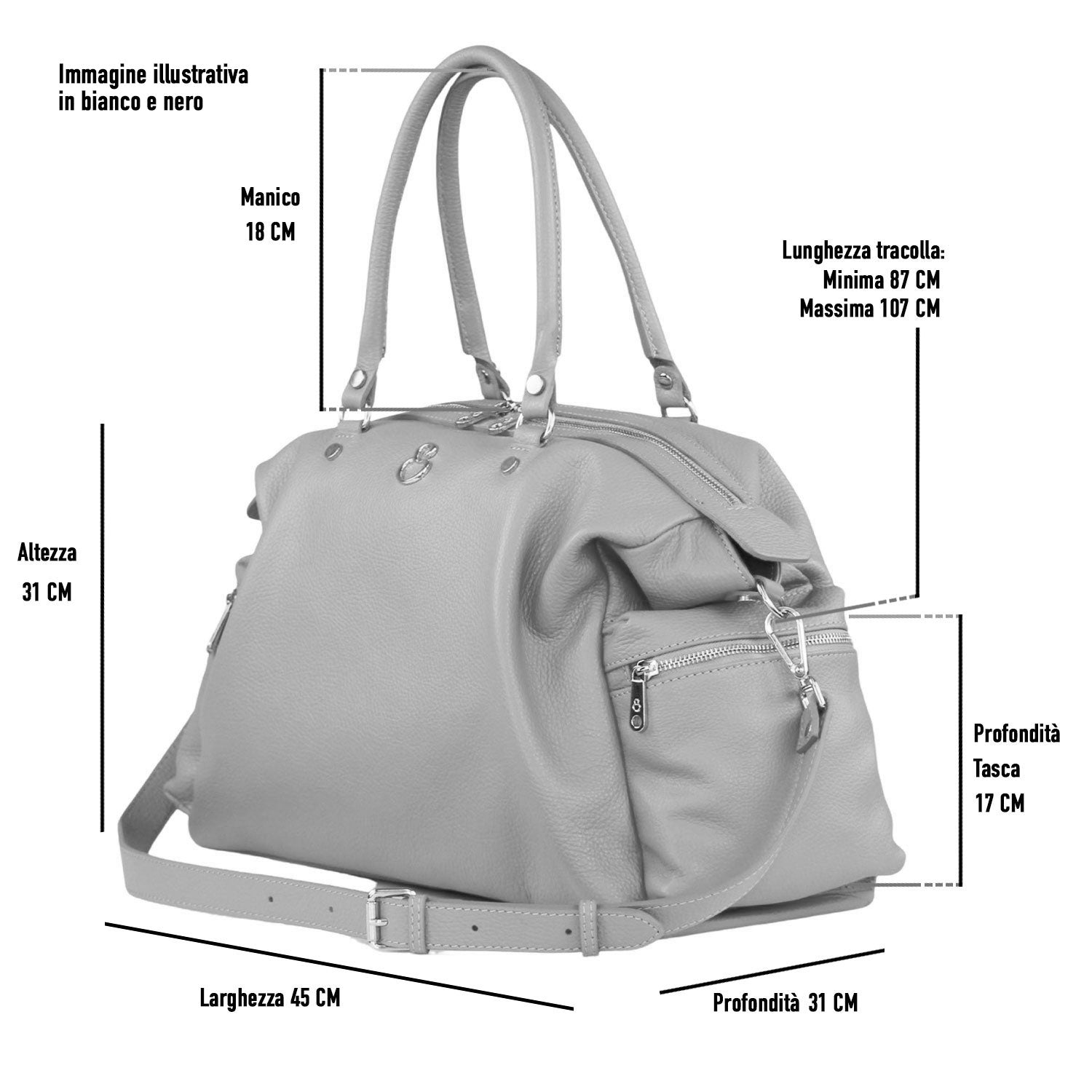 Shopper Stella Black Hammered Leather Gold