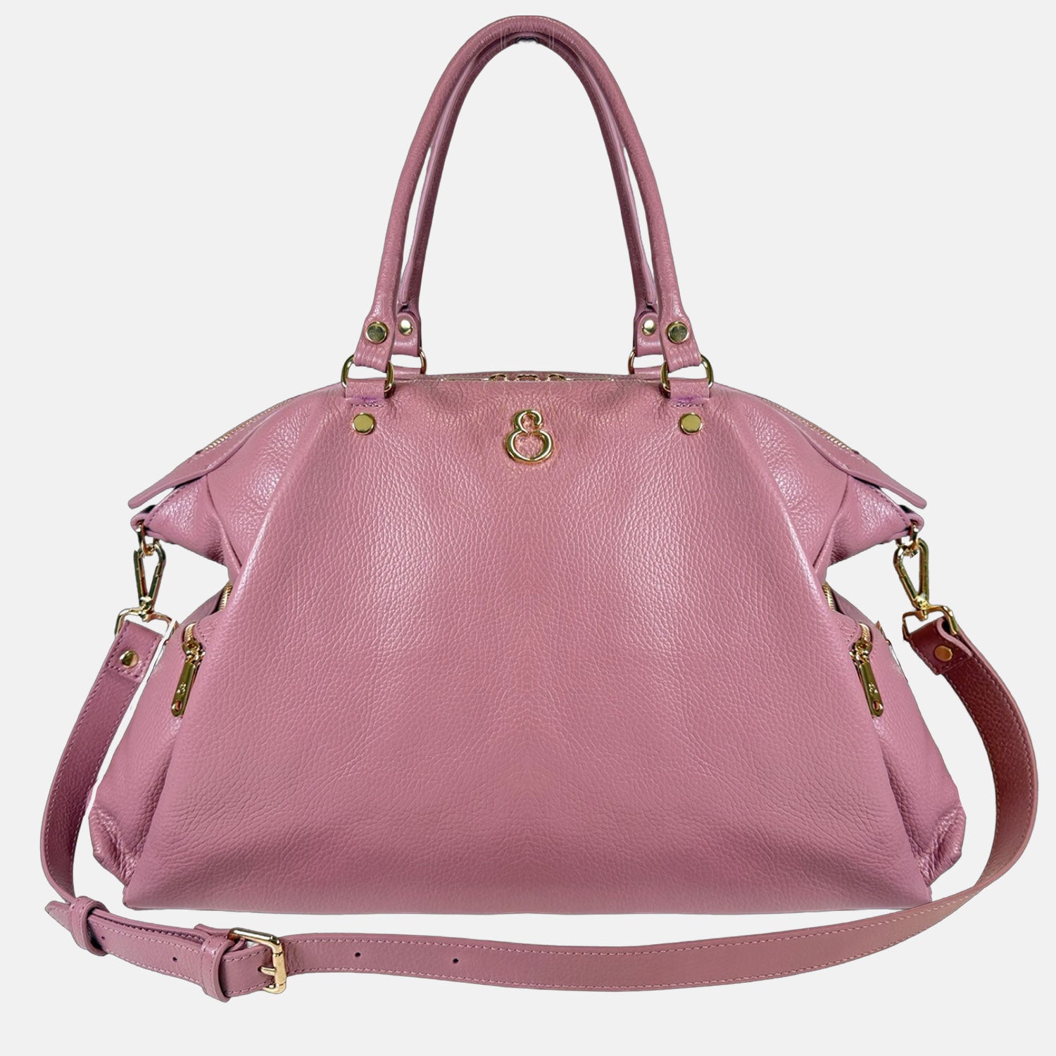 Shopper Stella Malva Pelle Martellata Gold