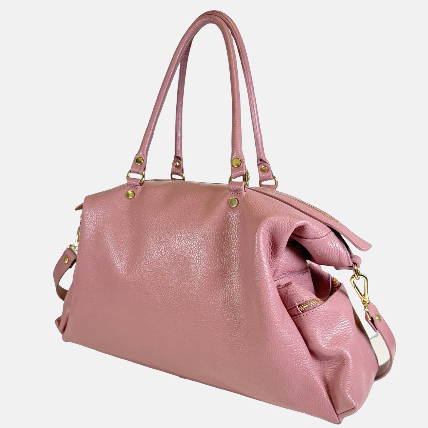 Shopper Stella Malva Pelle Martellata Gold