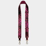 Tracolla Regolabile Oro – Pelle Brillante Animalier Fucsia