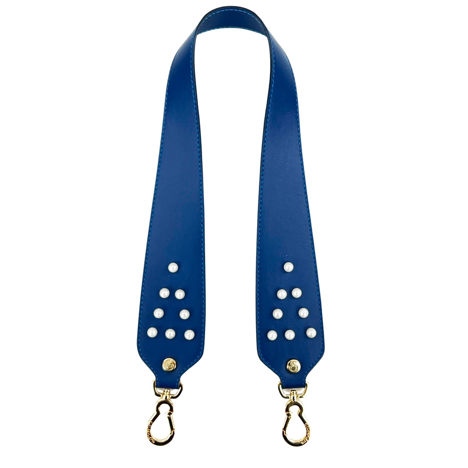 Tracolla Oro – 70 cm – Pelle Liscia Blue Jeans Perla