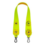 Tracolla Dark – 70 cm – Pelle Martellata Lime Flowers
