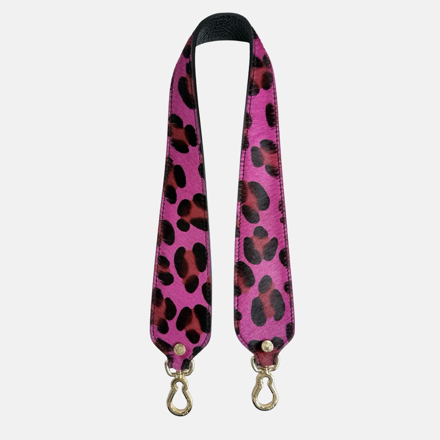 Tracolla 70 cm Nero Cavallino Fucsia Oro