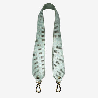 Tracolla 70 cm Latte e menta Pelle Liscia Traforata Oro