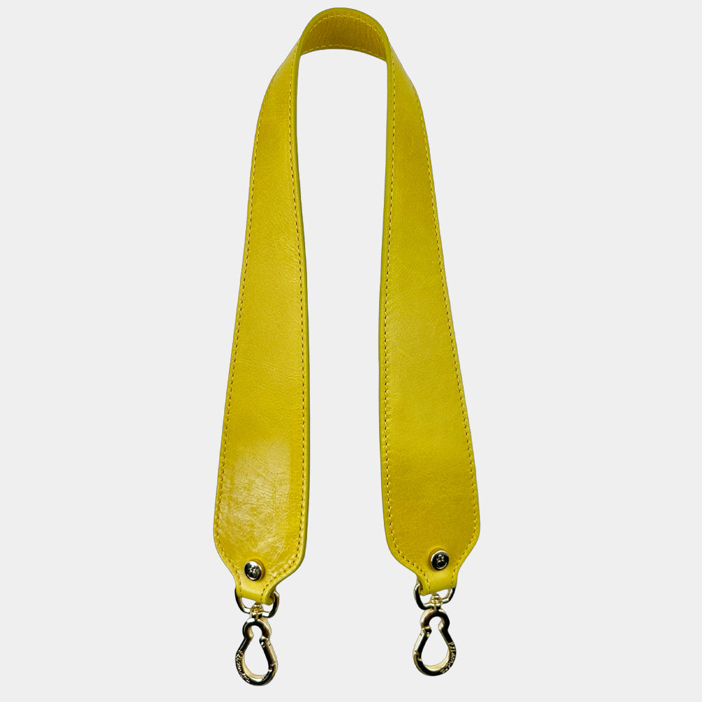 Shoulder Strap 70 Mustard Smooth Leather Gold