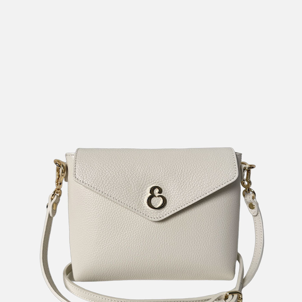 Borsa a tracolla Holly Avorio Pelle Martellata Oro - Elisendra®