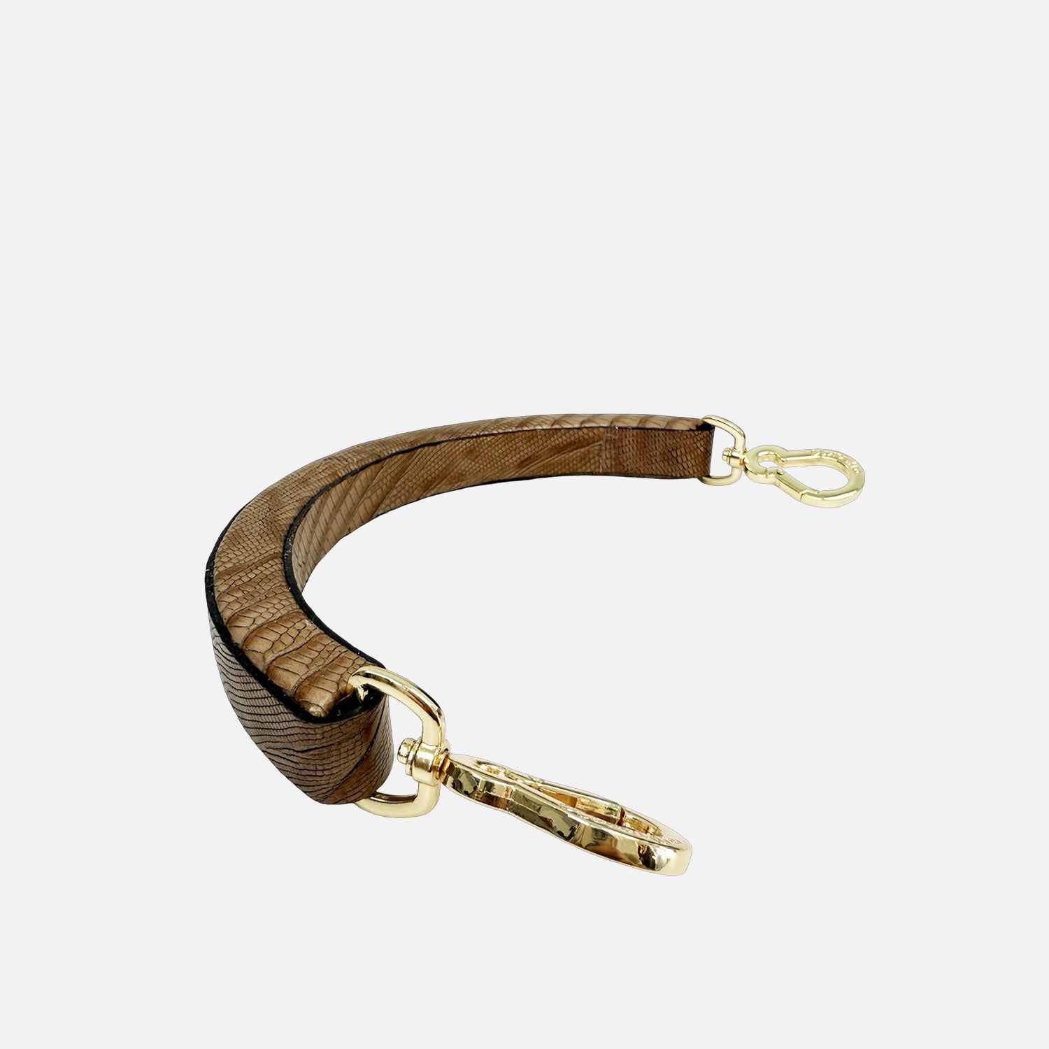 Combo Tracolla e Manico in Legno Soft Taupe Oro