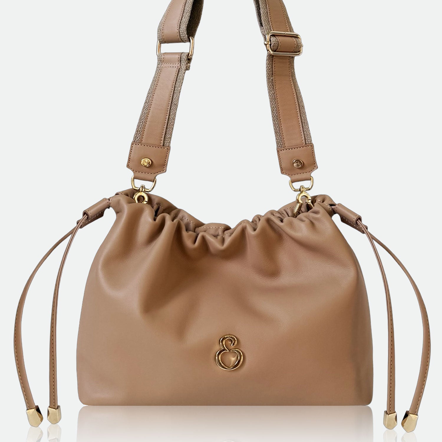 Borsa a tracolla Sienna Savana Pelle liscia e corda grezza Oro SPEDIZIONE DAL 06/05 - Elisendra®