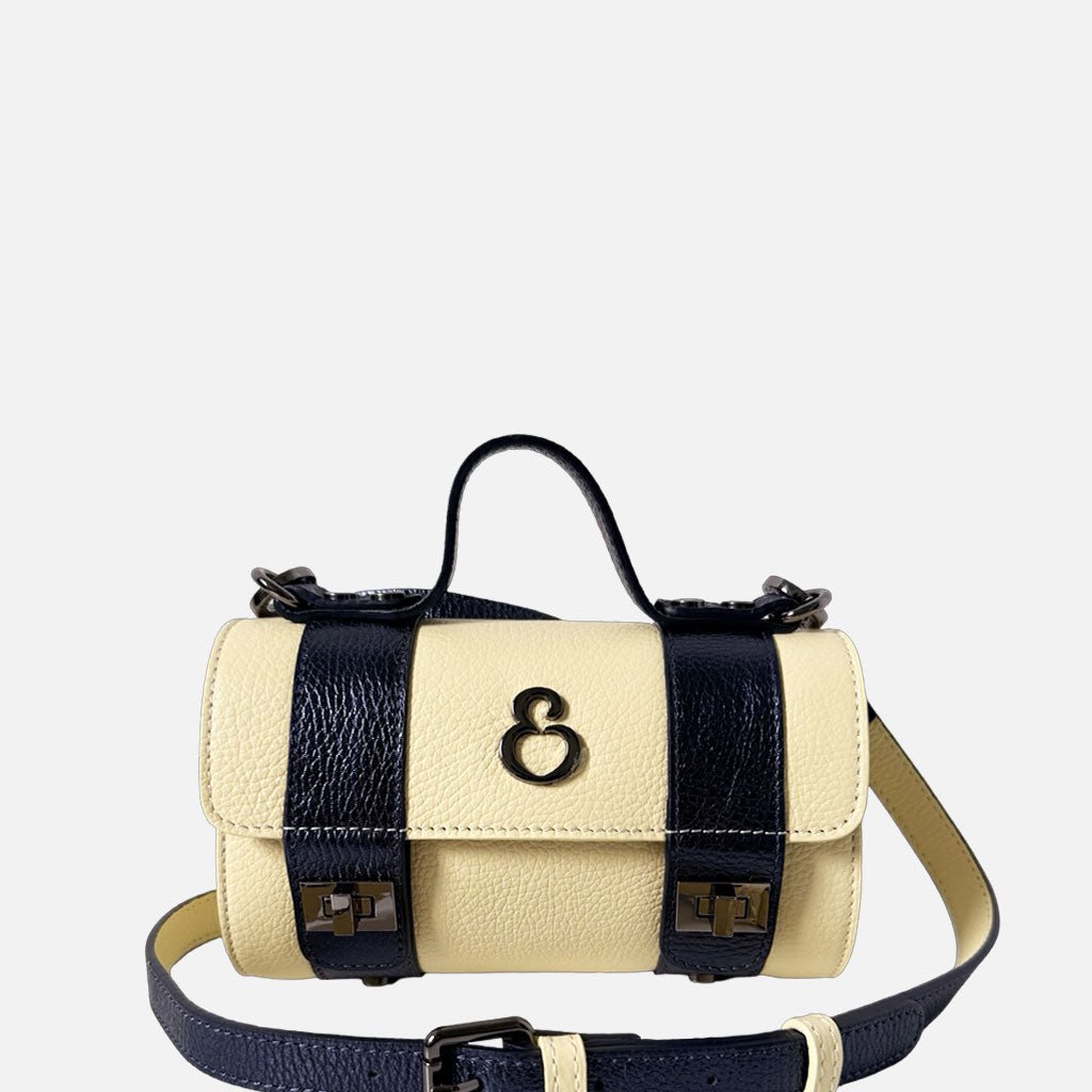 Mini Handbag Mochi Moonlight Pelle Martellata Dark - Elisendra®