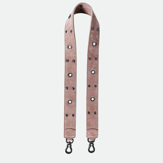 Tracolla 100 cm Rosa Polvere Pelle Camoscio Dark