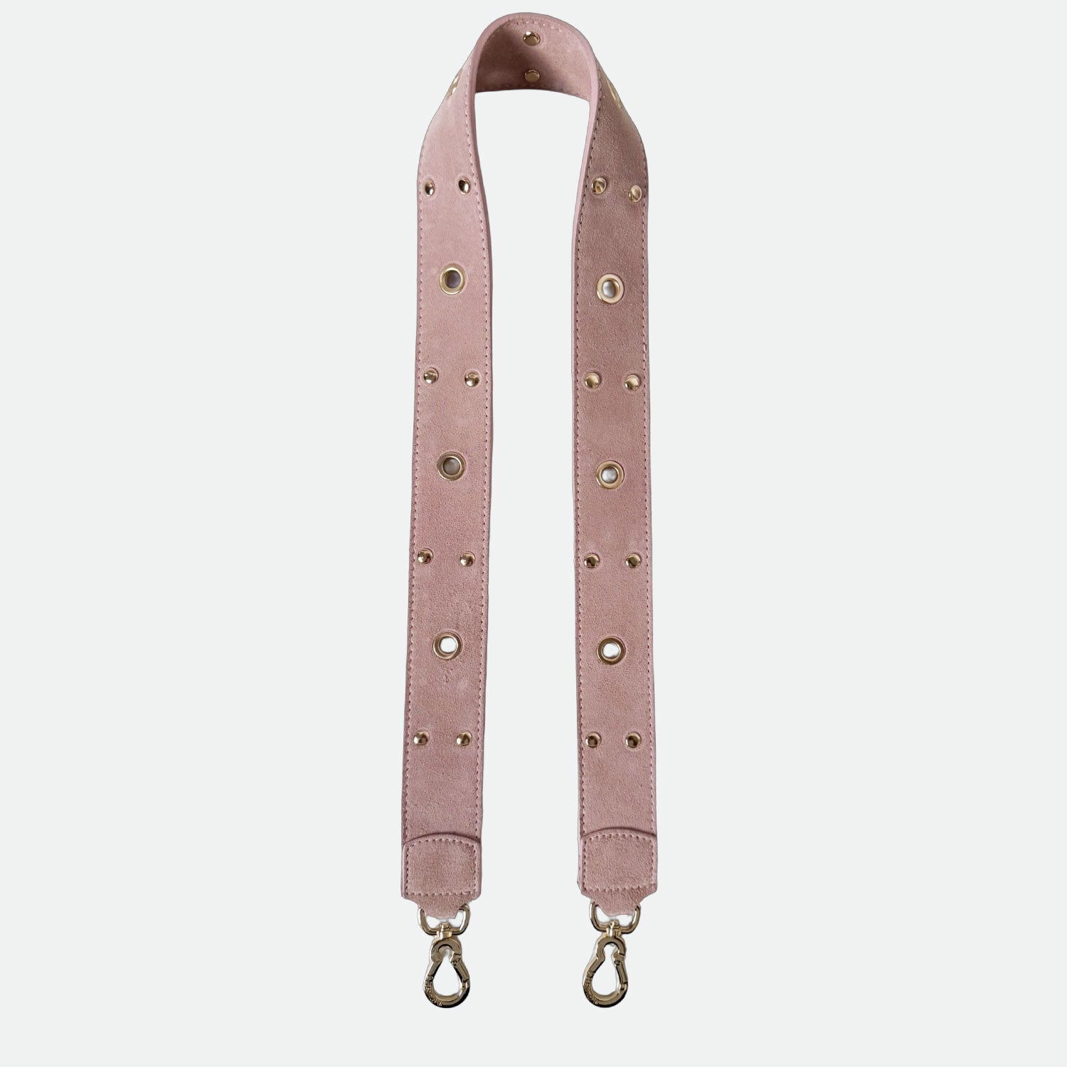 Tracolla 100 cm Rosa Polvere Pelle Camoscio Oro SPEDIZIONE DAL 30/04