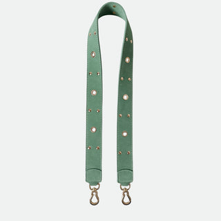 Tracolla 100 cm Menta Pelle Camoscio Oro