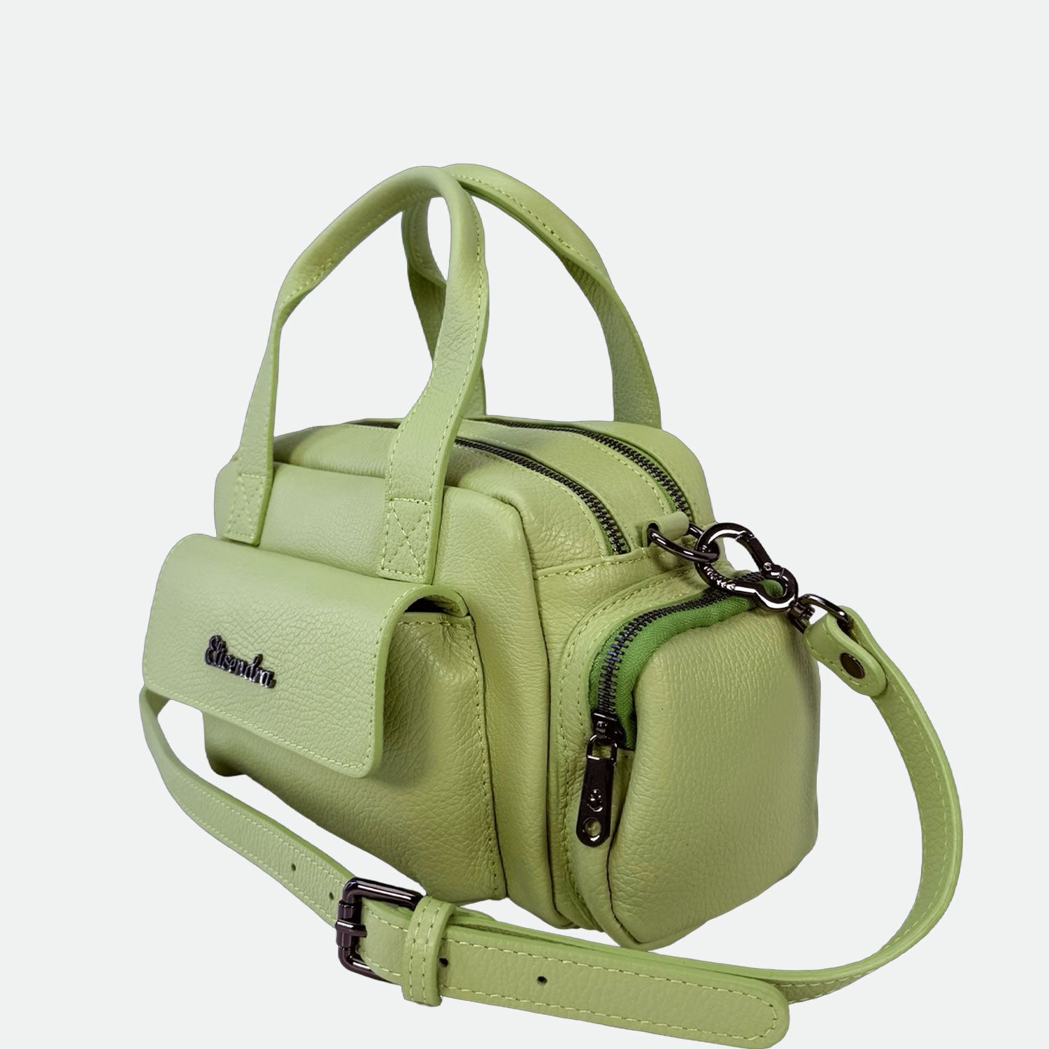 Borsa a mano Twiga Kiwi Pelle Martellata Dark