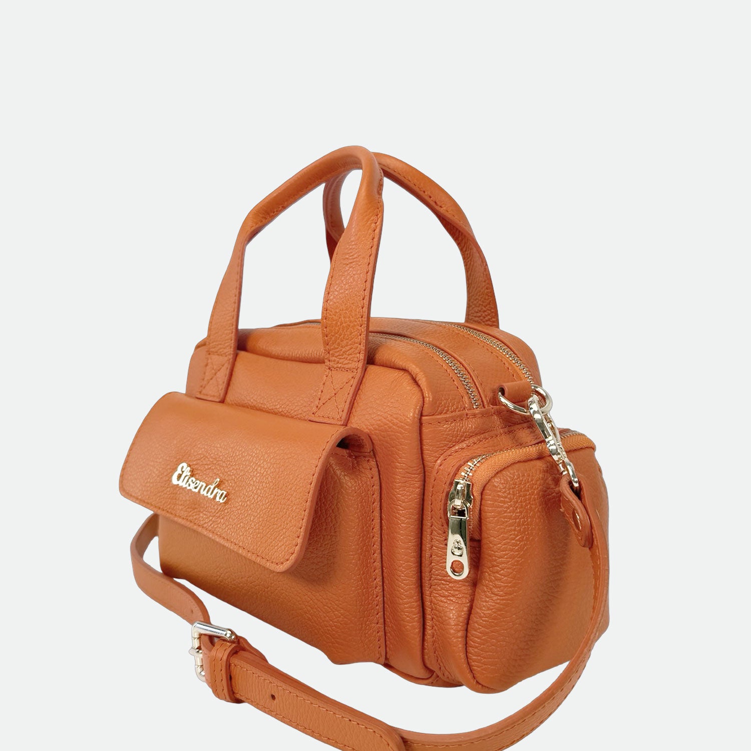 Borsa a mano Twiga Orange Pelle Martellata Oro