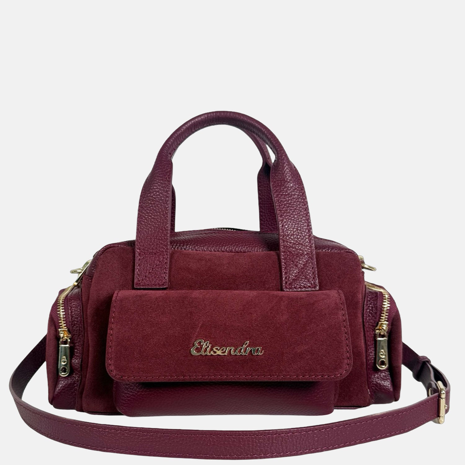 Borsa a mano Twiga Vinaccia Pelle Martellata e Camoscio Oro