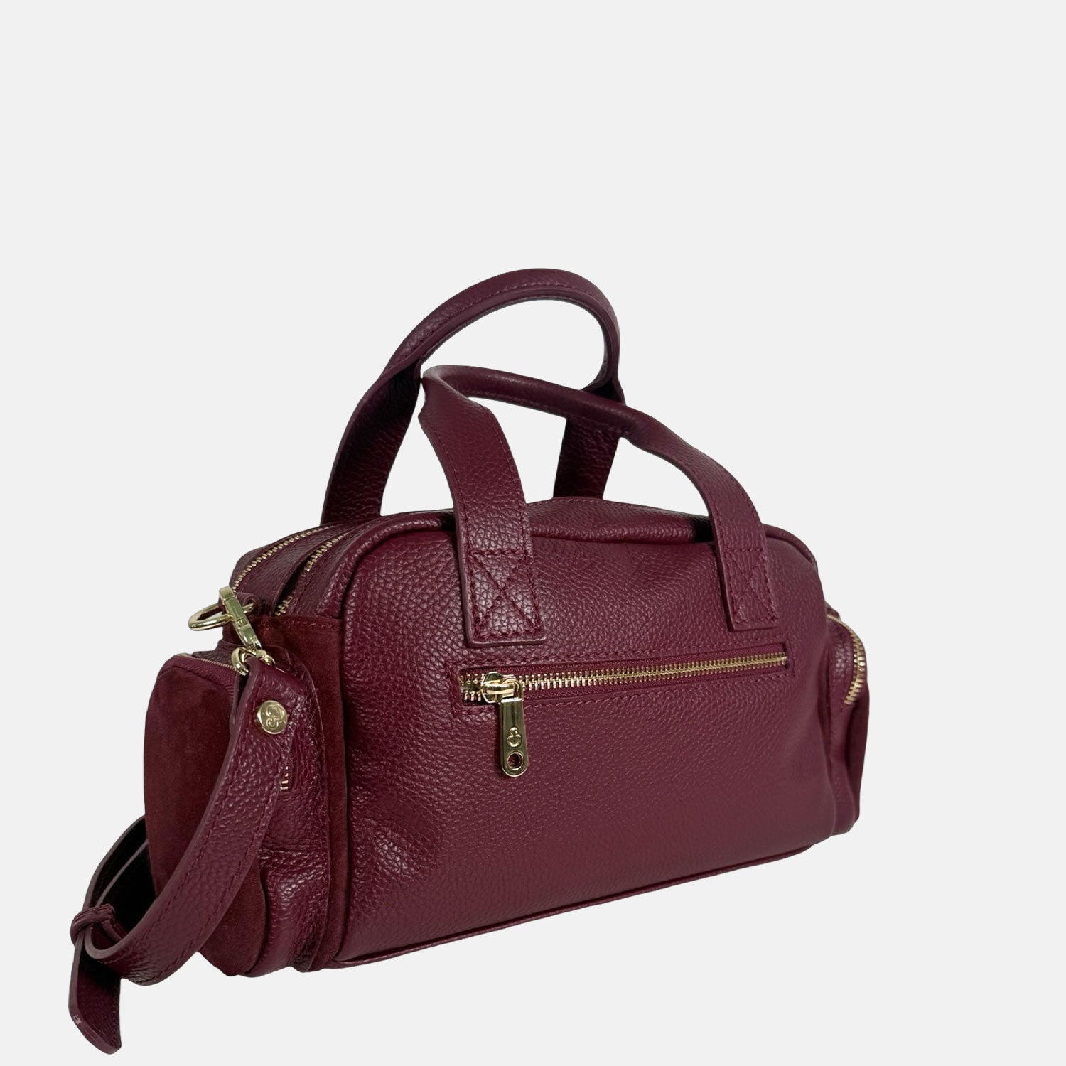 Borsa a mano Twiga Vinaccia Pelle Martellata e Camoscio Oro