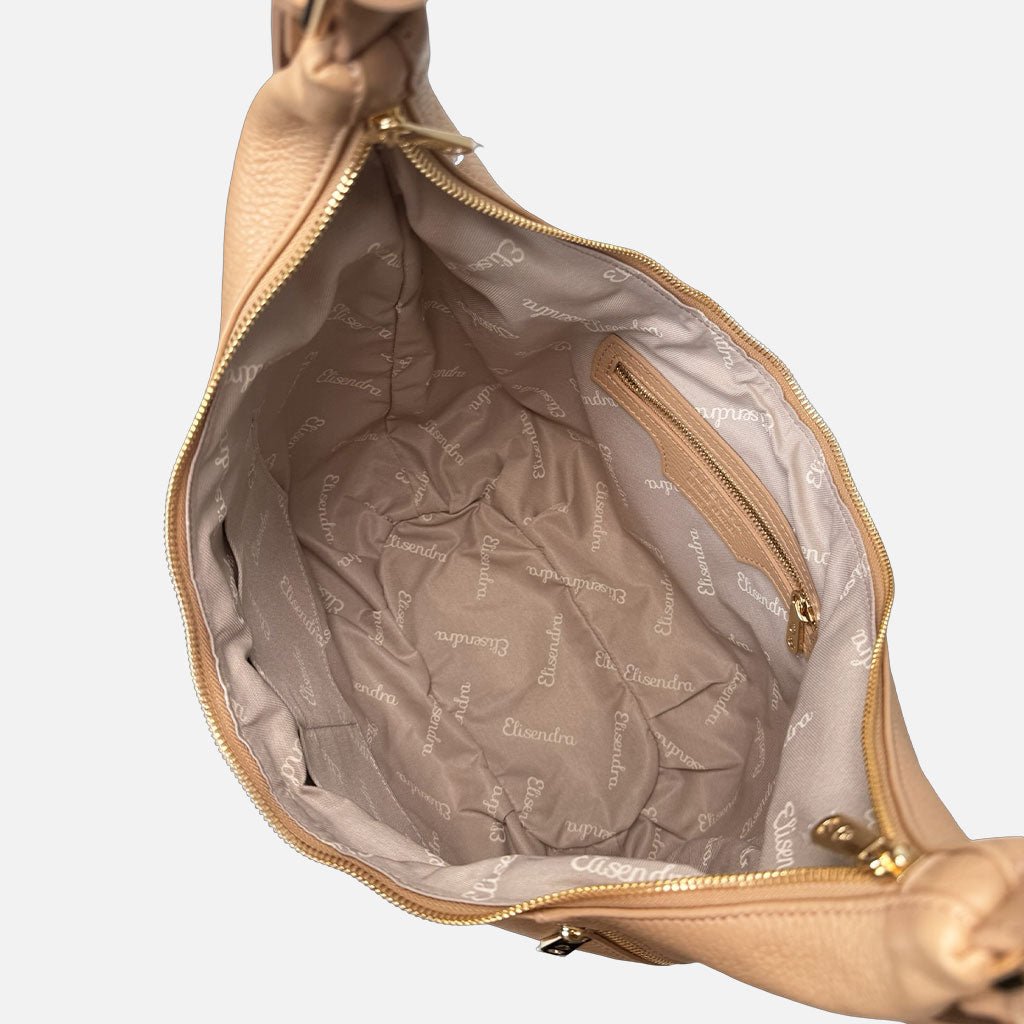 Borsa a spalla Wendy Savana Pelle Martellata Oro - Elisendra®